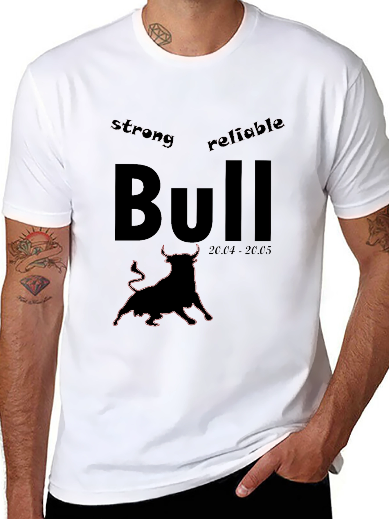 Bull Zodiac Black Graphic Tee - Strong & Reliable
