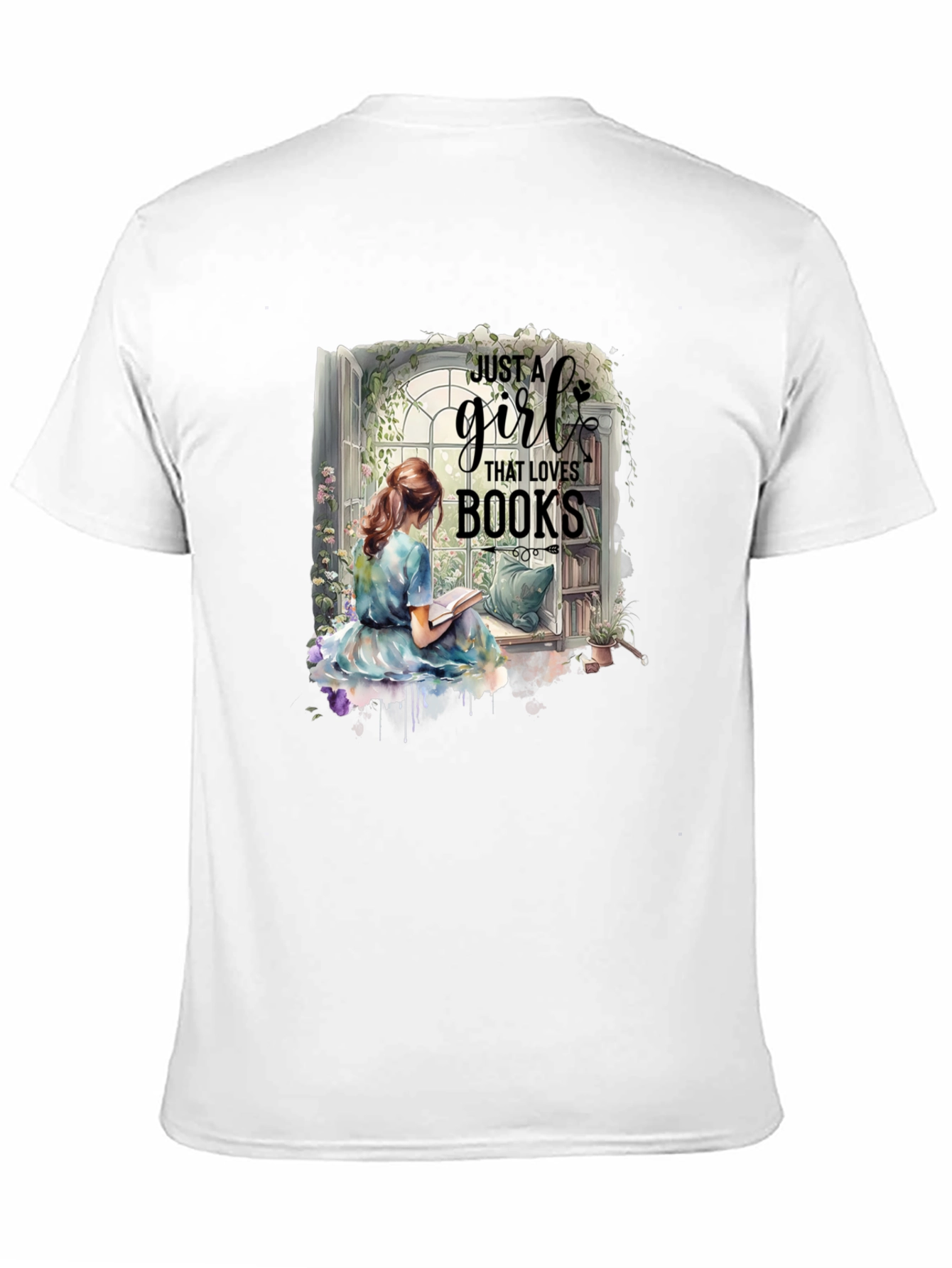 Just a Girl Who Loves Books Black T-Shirt