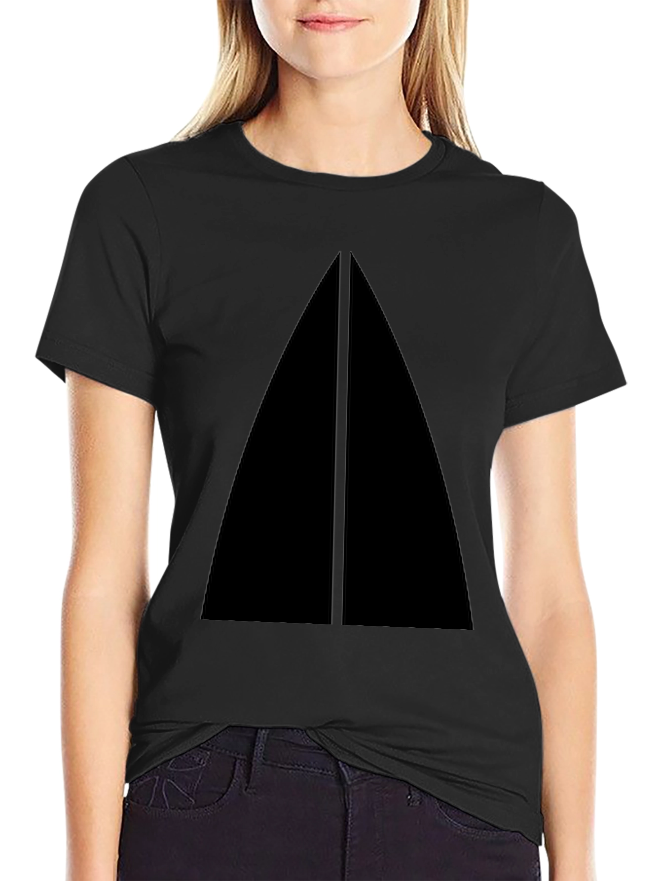 Minimalist Black Triangle Graphic T-Shirt