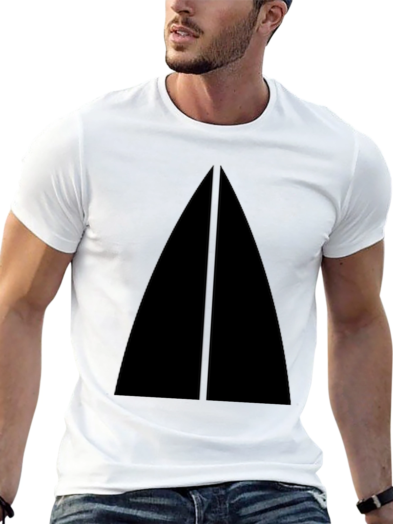 Minimalist Black Triangle Graphic T-Shirt
