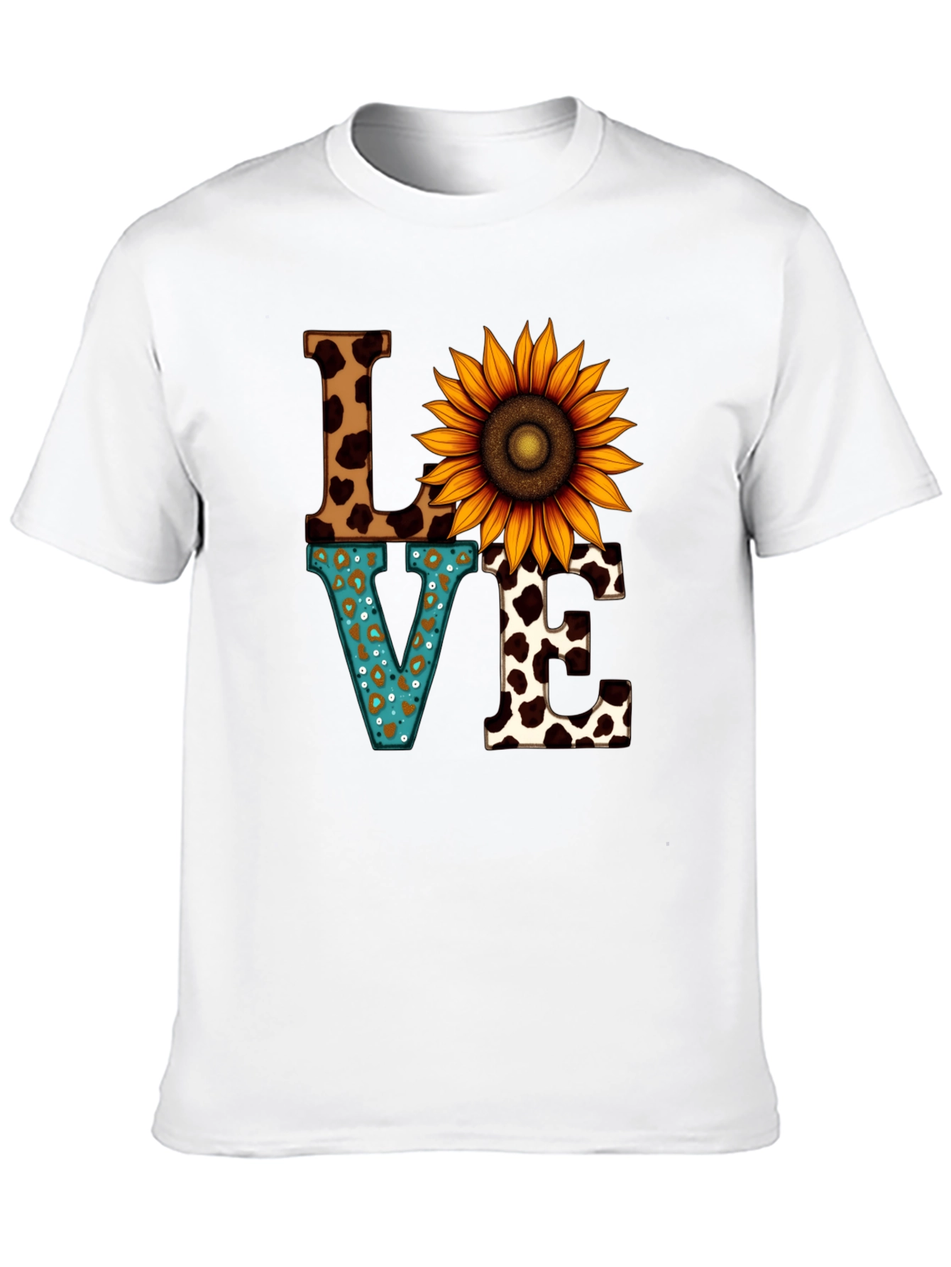 Love Sunflower Graphic T-Shirt - Unique Print