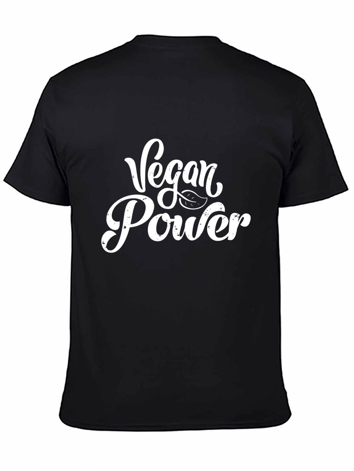 Vegan Power T-Shirt - Black Crew Neck
