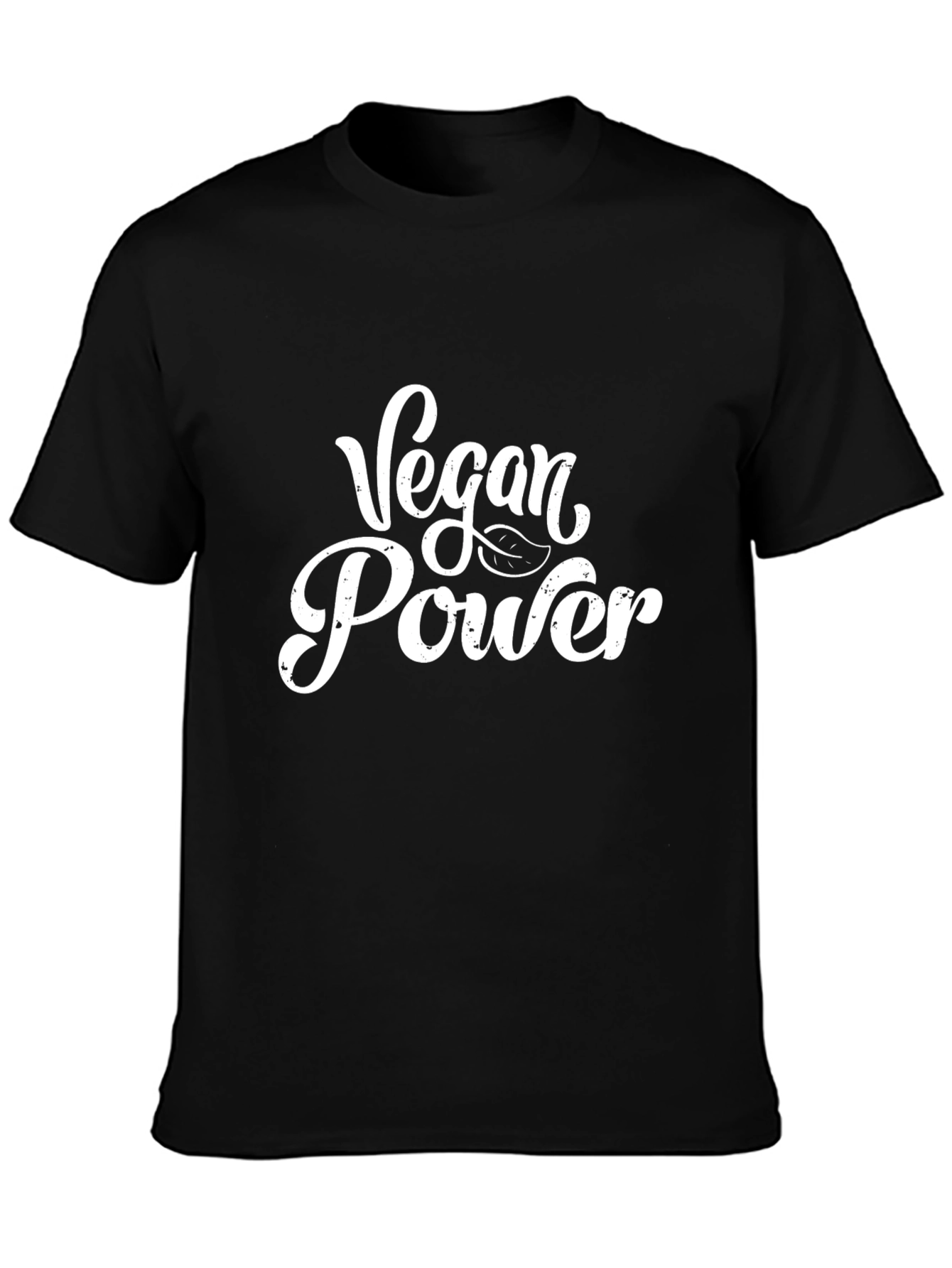 Vegan Power T-Shirt - Black Crew Neck