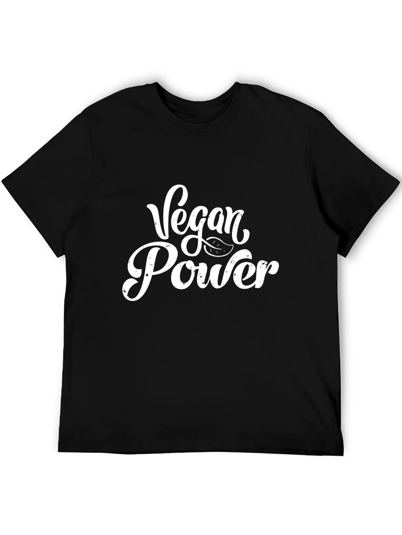 Vegan Power T-Shirt - Black Crew Neck
