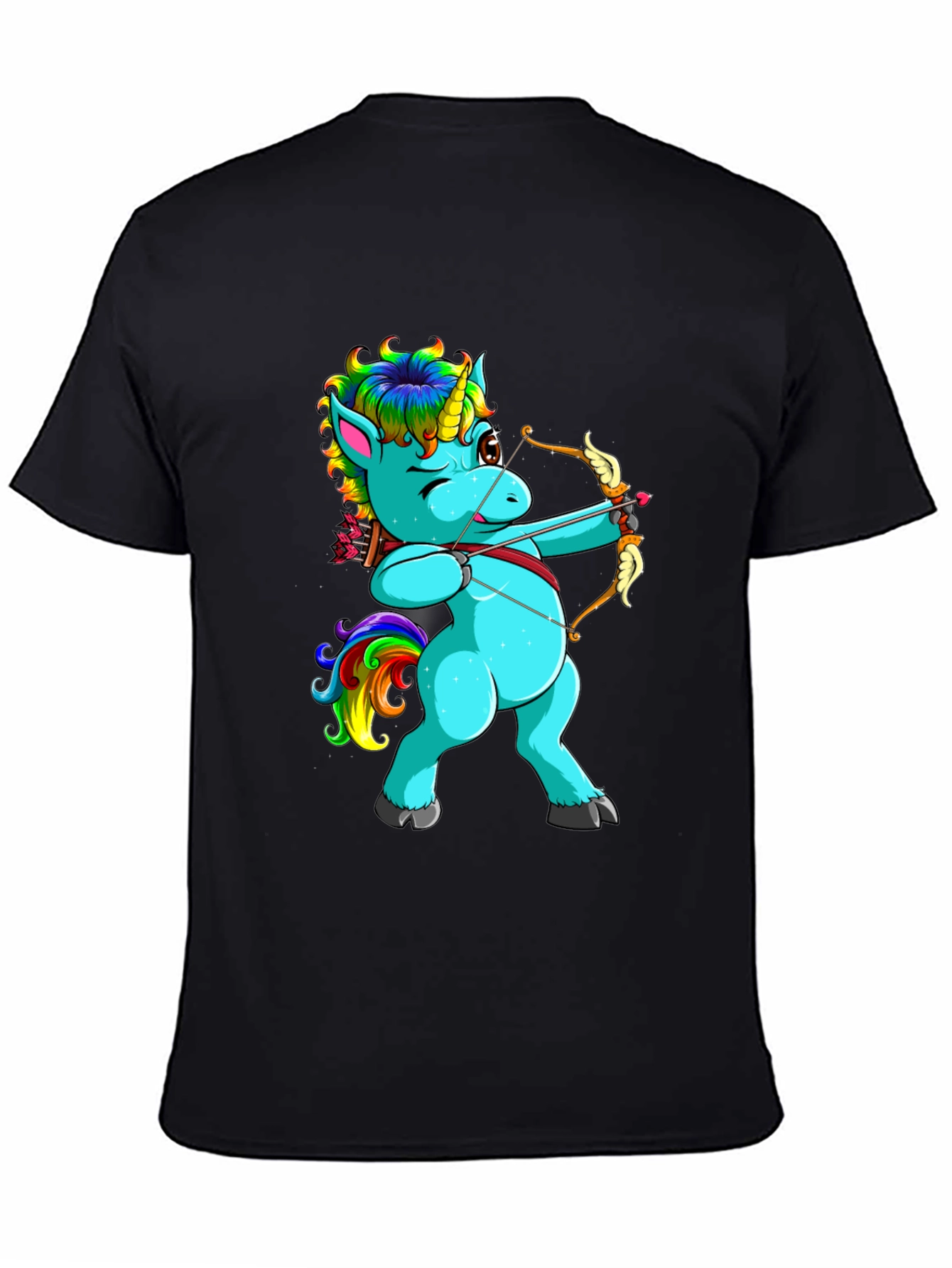 Unicorn Archer Graphic T-Shirt - Black