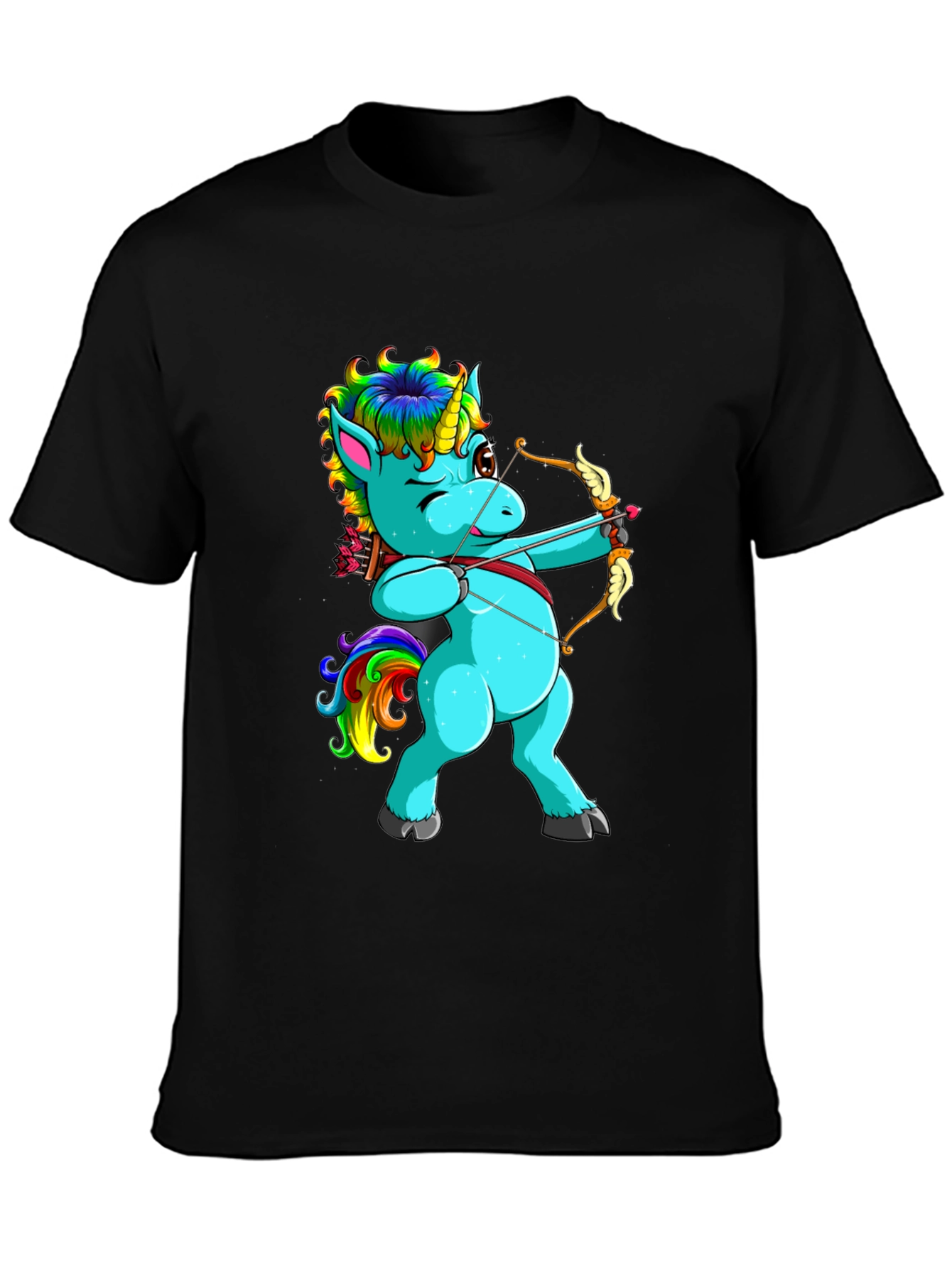 Unicorn Archer Graphic T-Shirt - Black