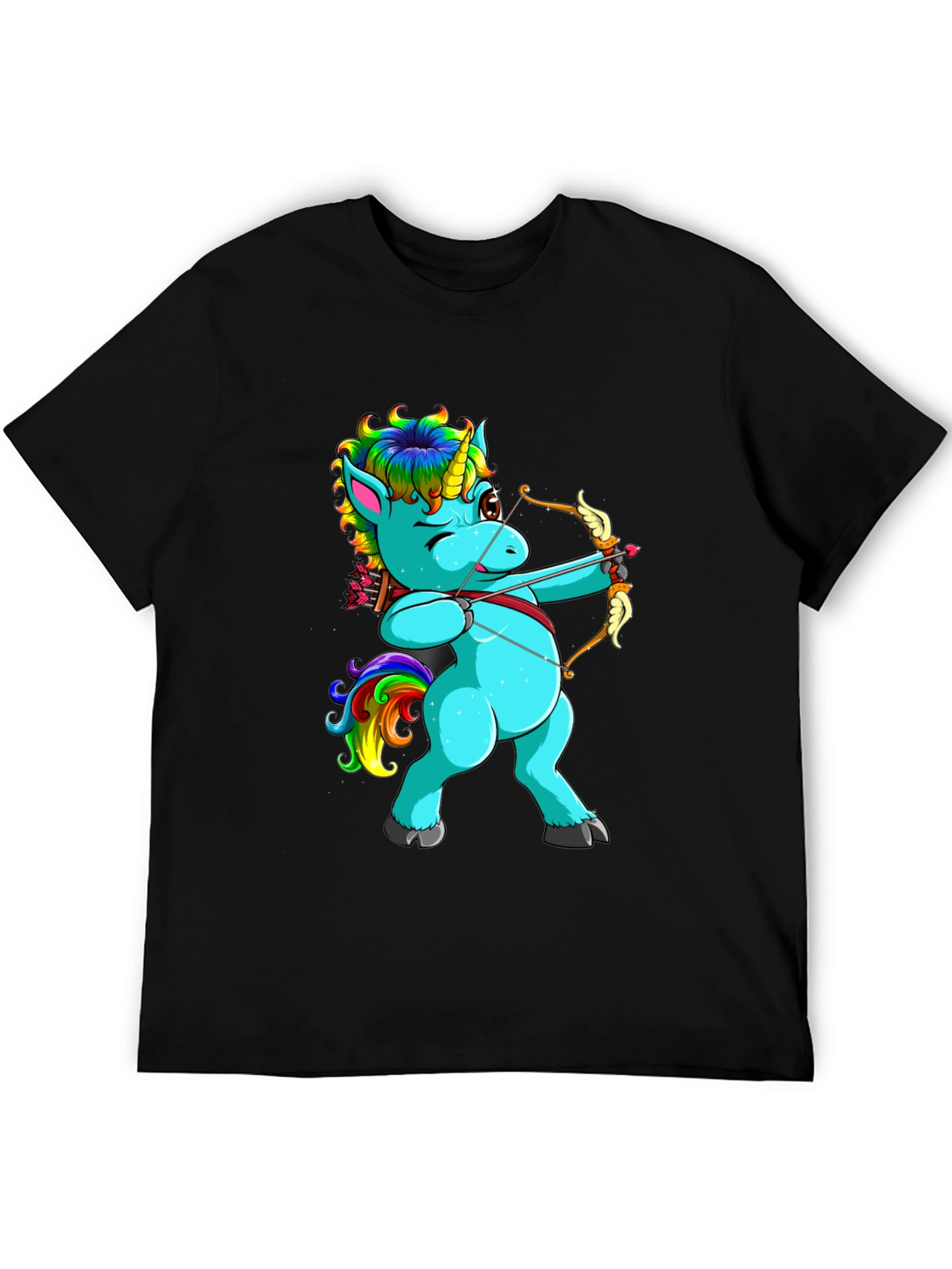 Unicorn Archer Graphic T-Shirt - Black
