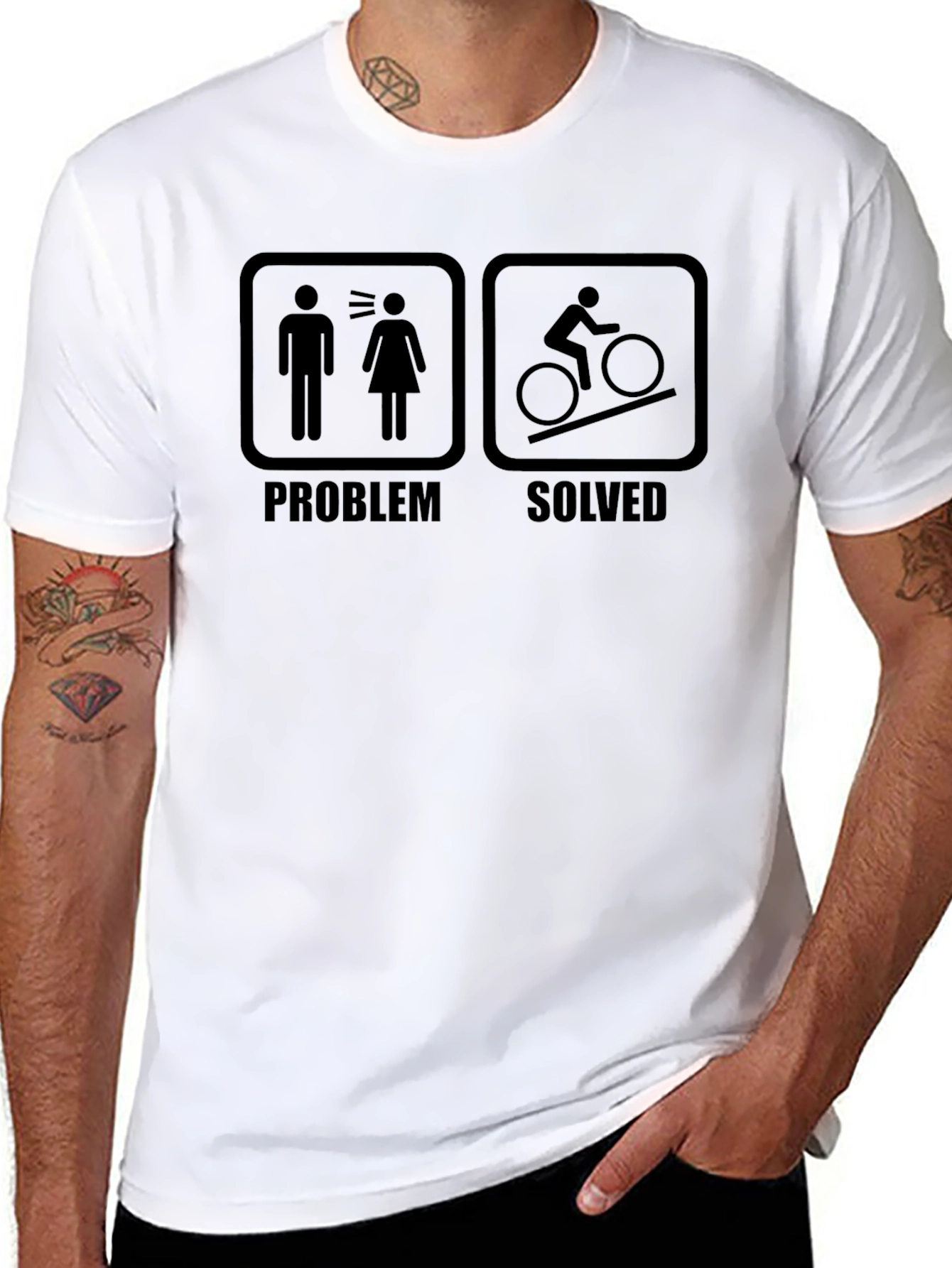 Problem Solved Cycling T-Shirt - Humorous Biker Tee