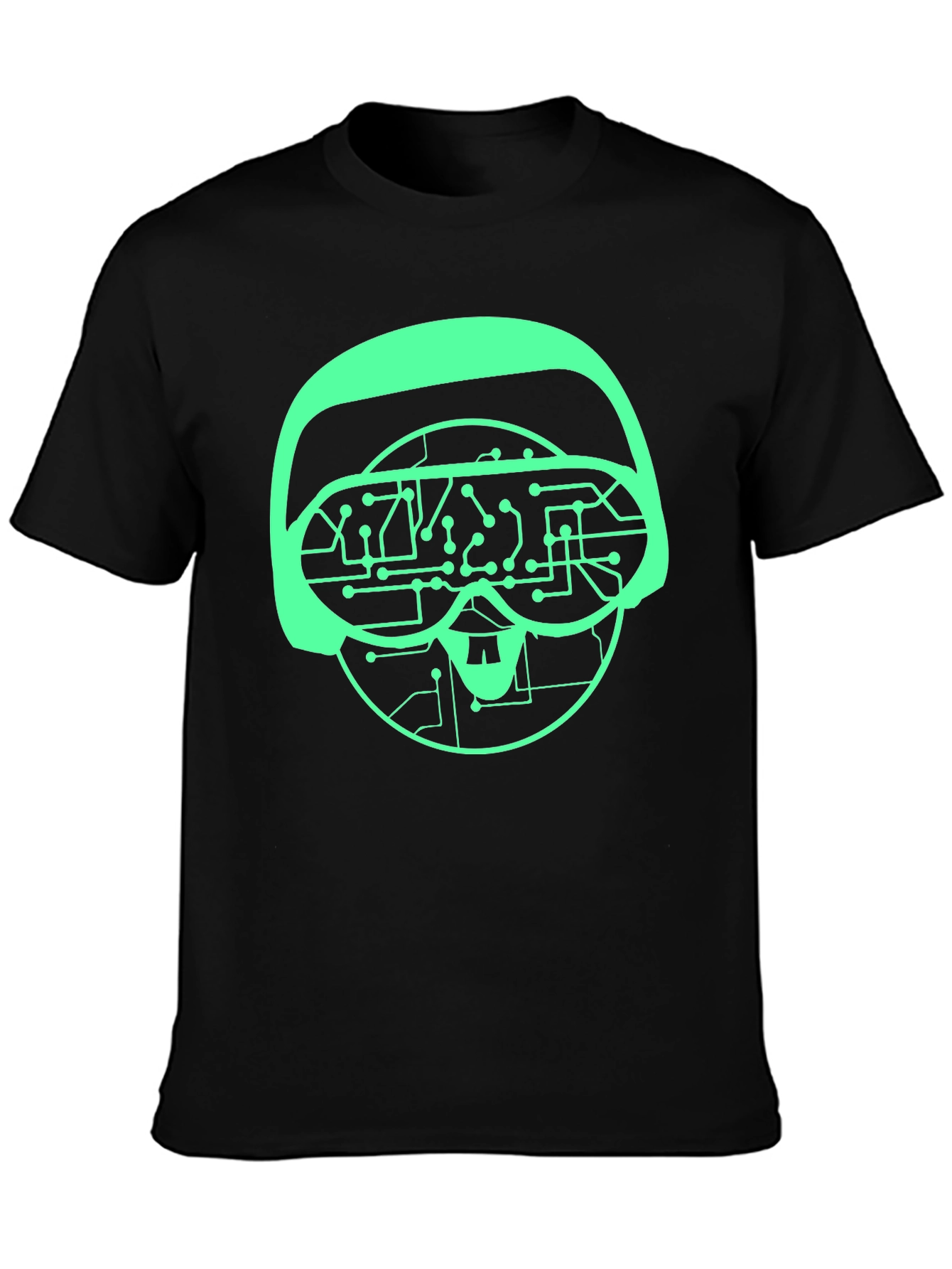 Tech Skull Graphic Tee - VR Headset Circuit Design