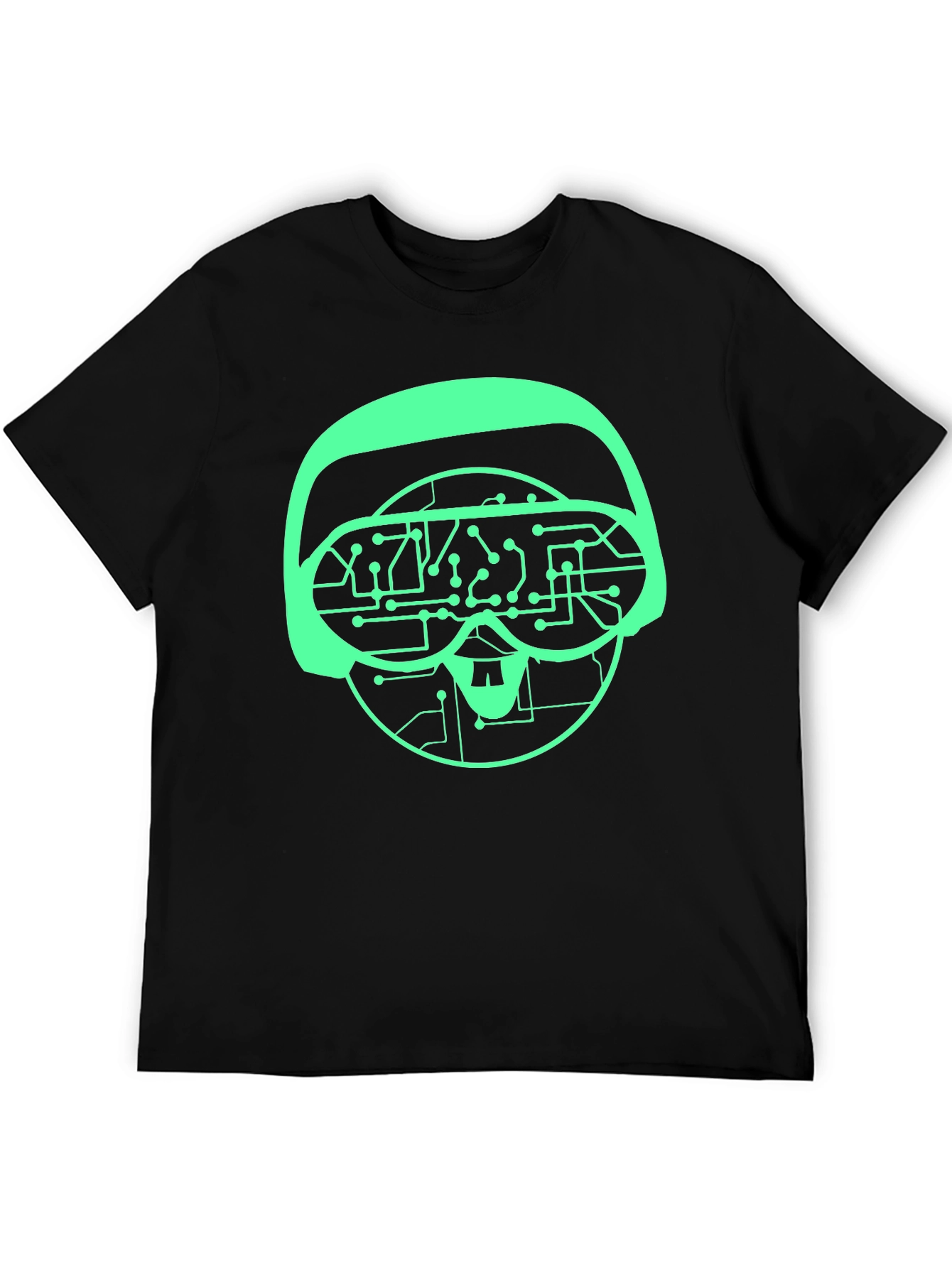 Tech Skull Graphic Tee - VR Headset Circuit Design