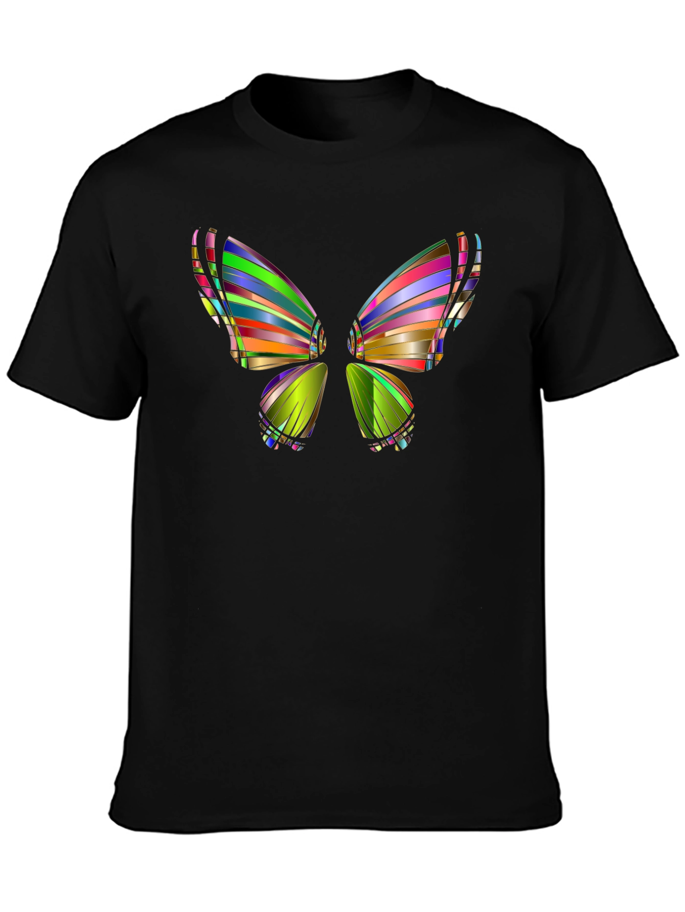 Abstract Butterfly Graphic Mens Black T-Shirt