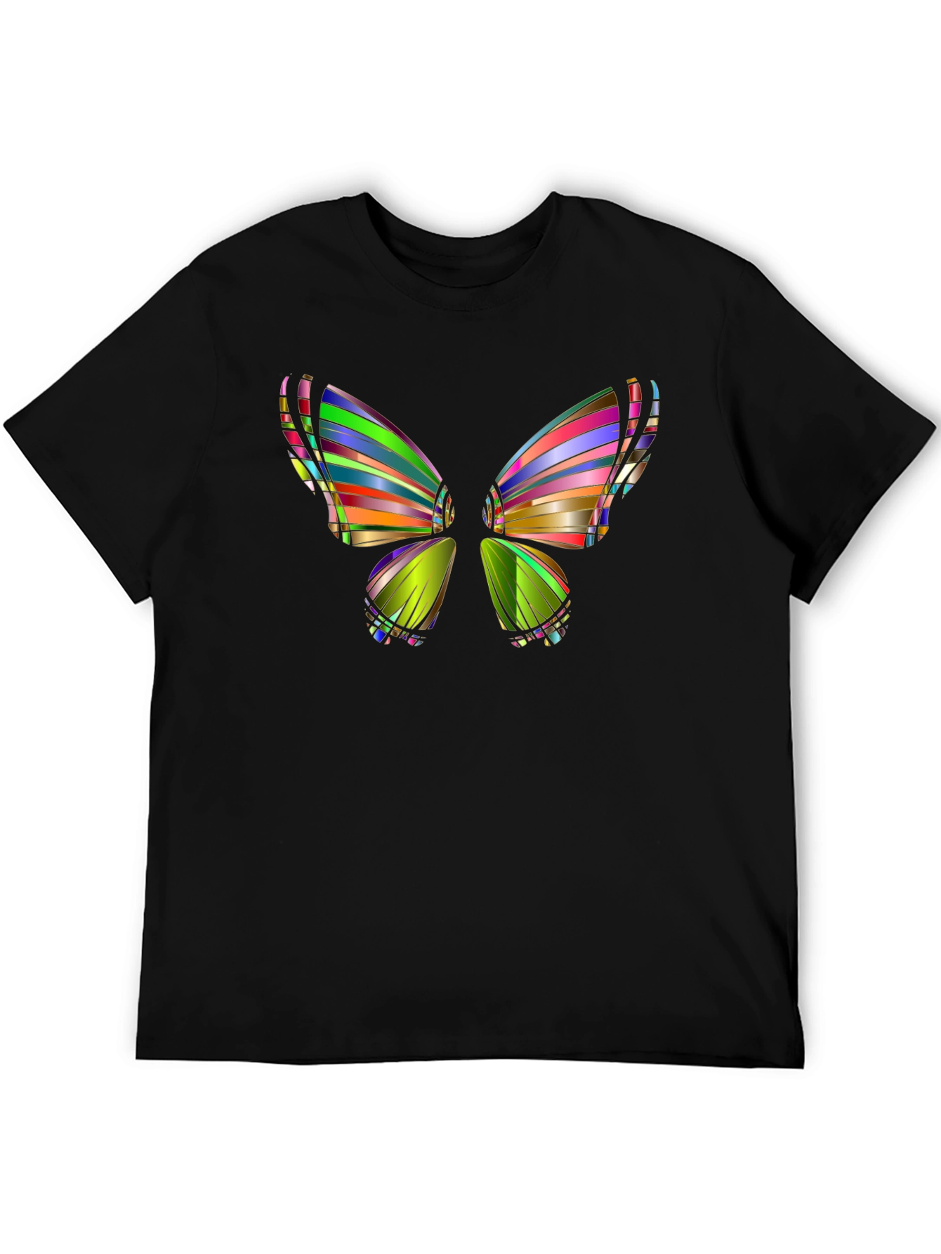 Abstract Butterfly Graphic Mens Black T-Shirt