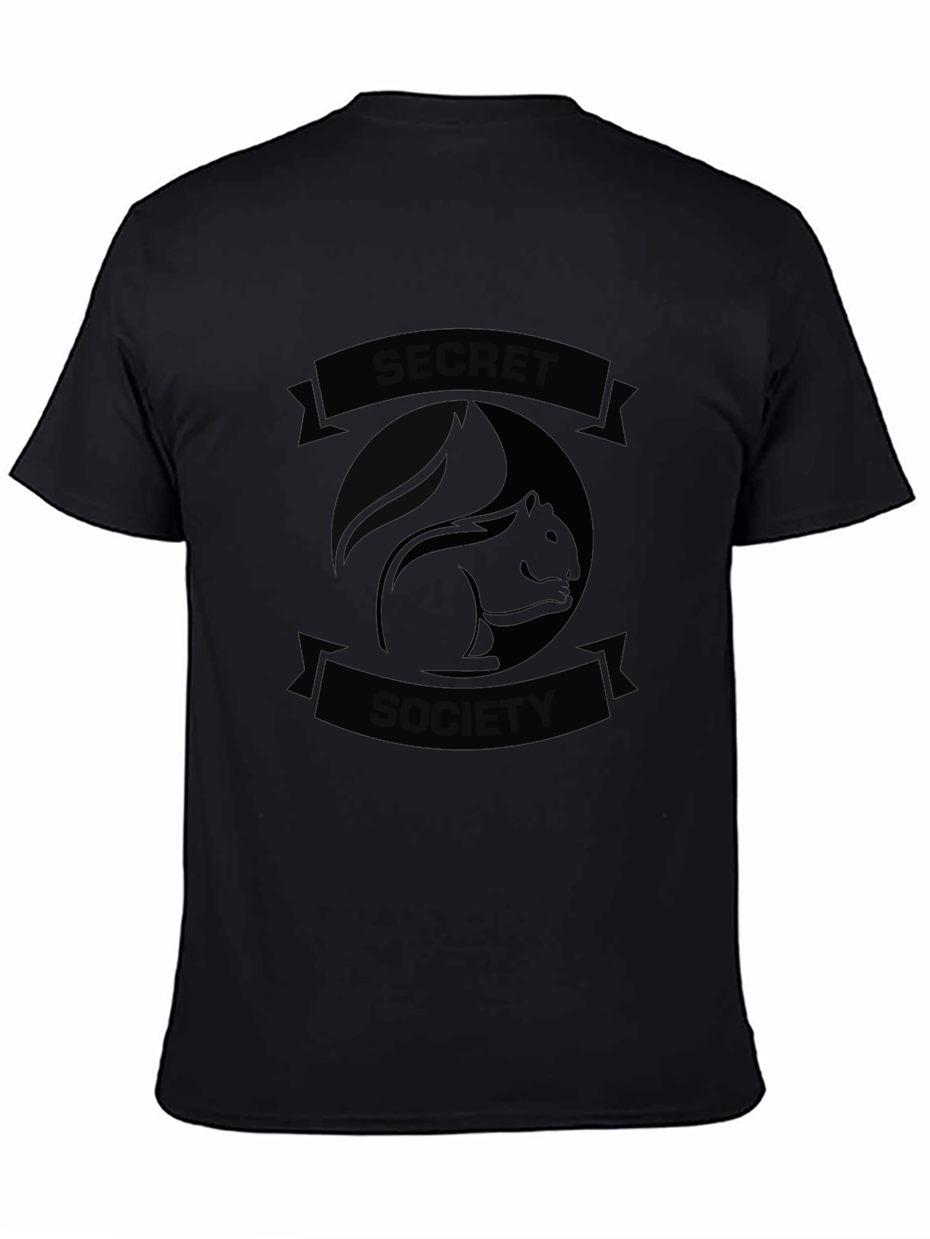 Secret Society Squirrel Black Graphic Tee