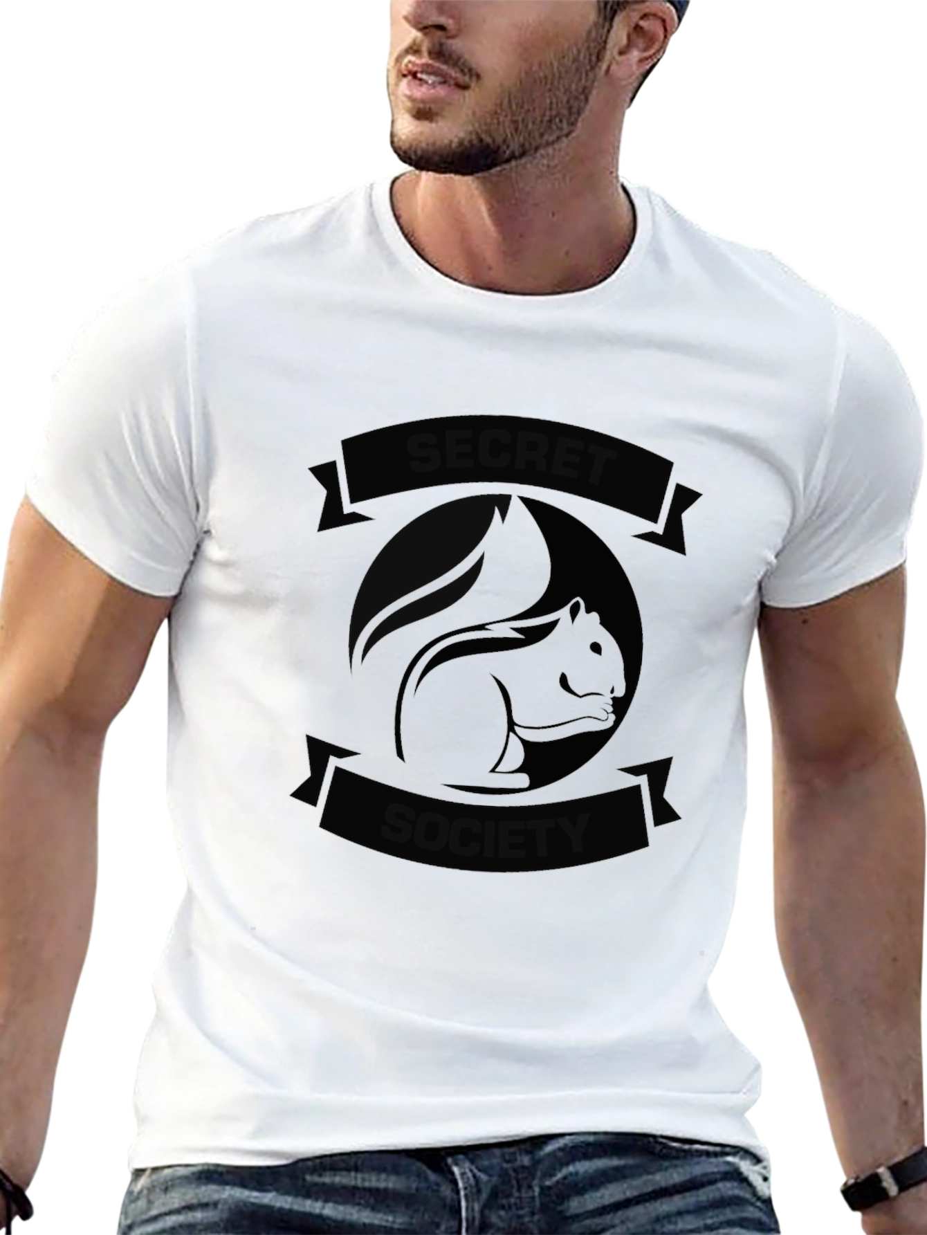Secret Society Squirrel Black Graphic Tee