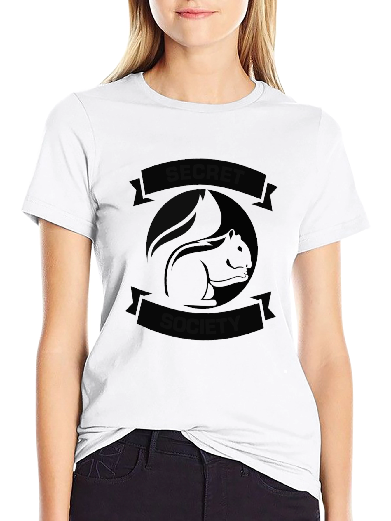 Secret Society Squirrel Black Graphic Tee