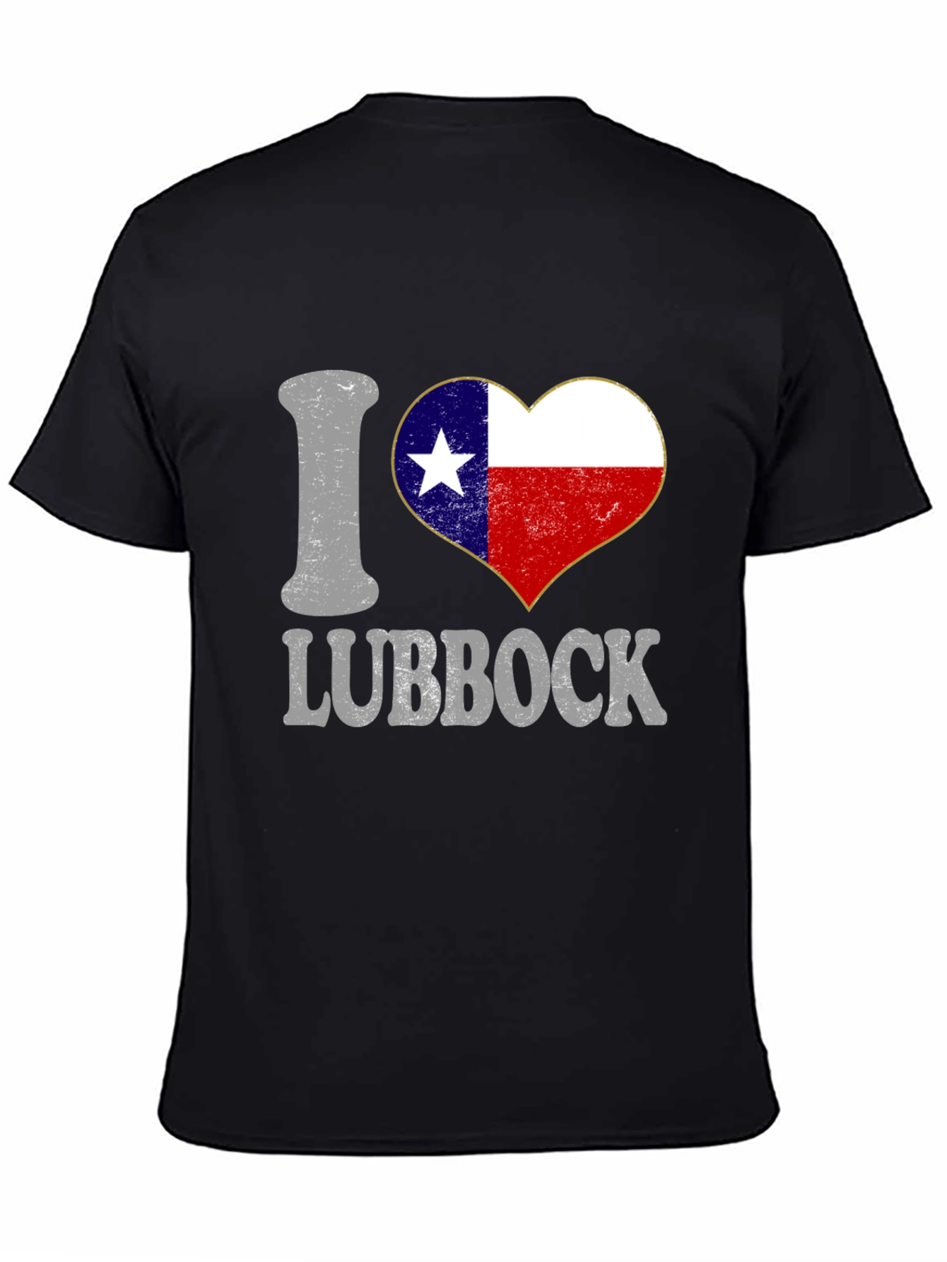 I Heart Lubbock Texas Flag Tee
