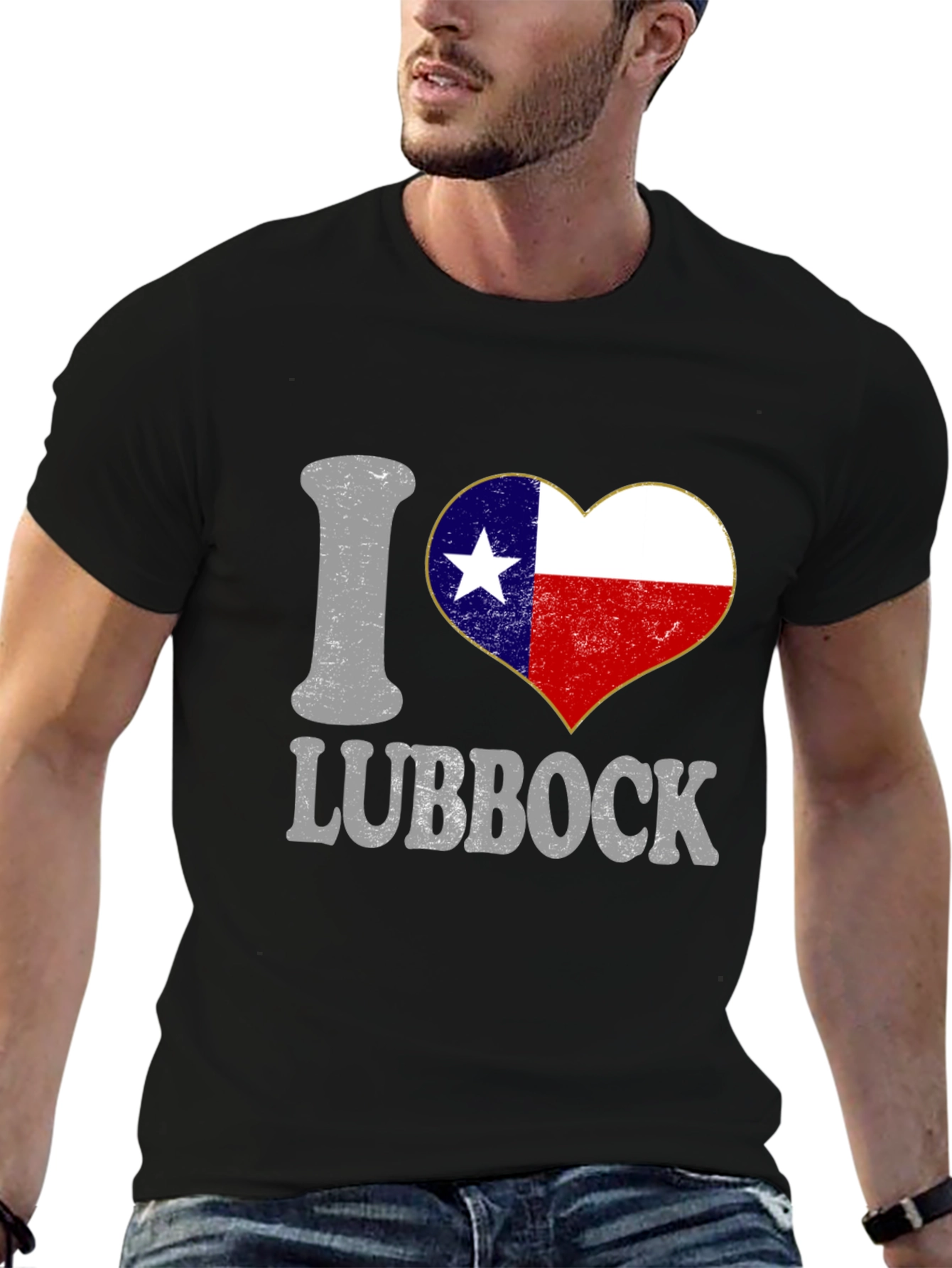 I Heart Lubbock Texas Flag Tee