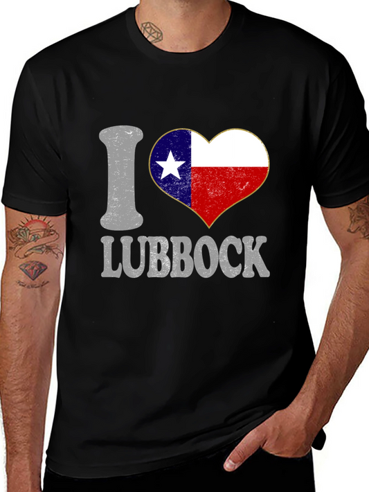 I Heart Lubbock Texas Flag Tee