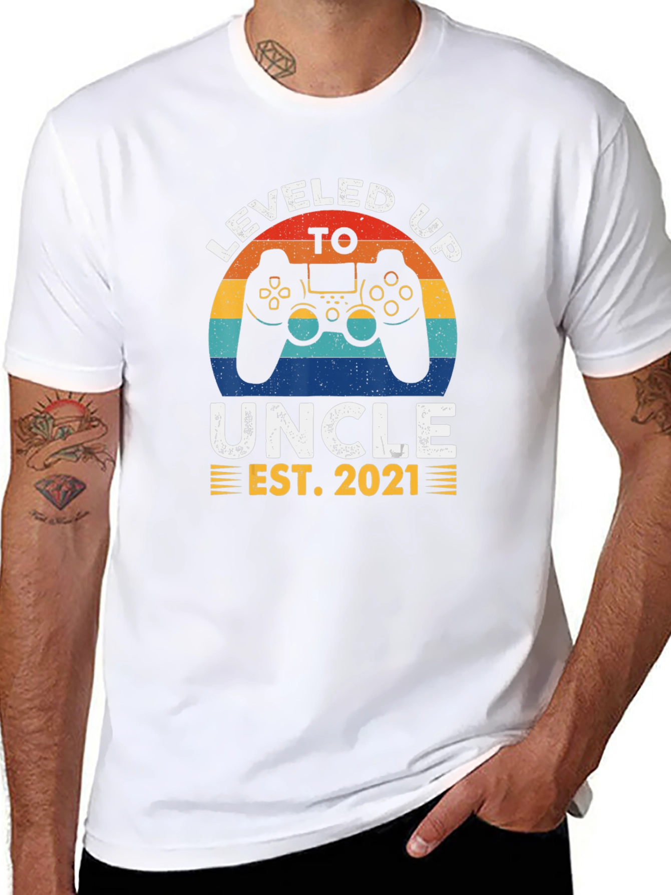 Leveled Up to Uncle EST. 2021 T-Shirt