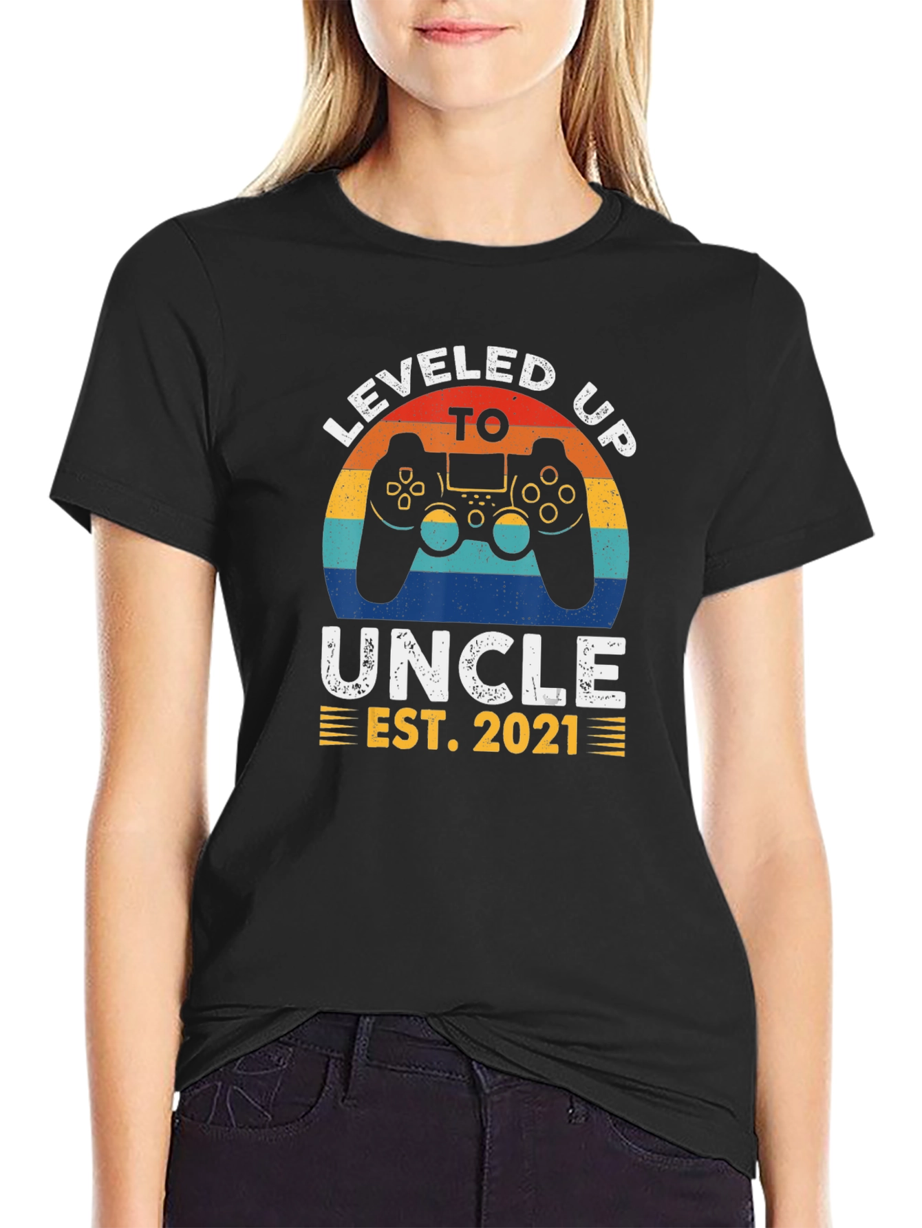 Leveled Up to Uncle EST. 2021 T-Shirt