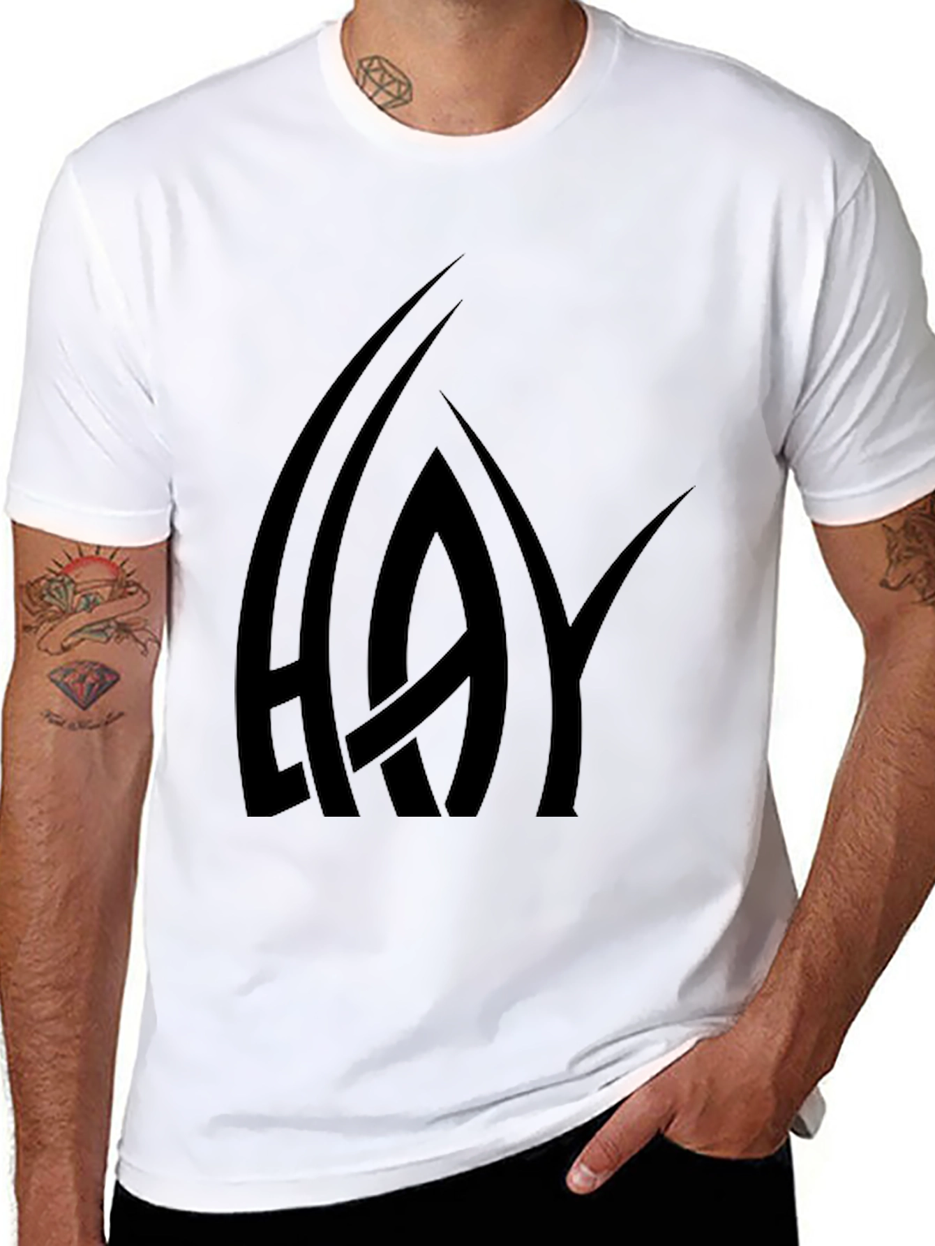 Black HAY Graphic Print T-Shirt