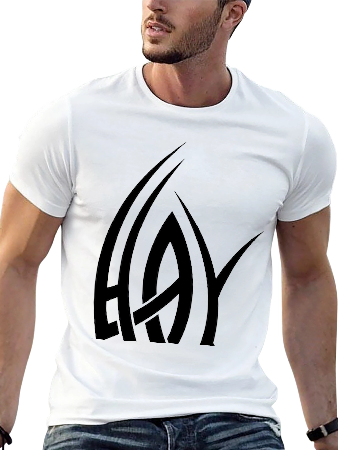 Black HAY Graphic Print T-Shirt