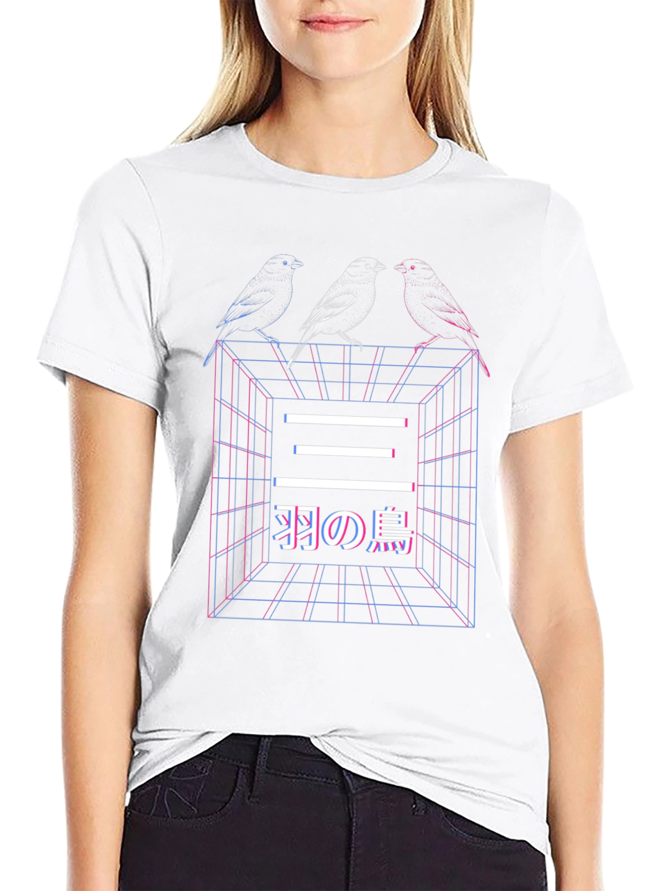 Retro Three Birds Graphic T-Shirt
