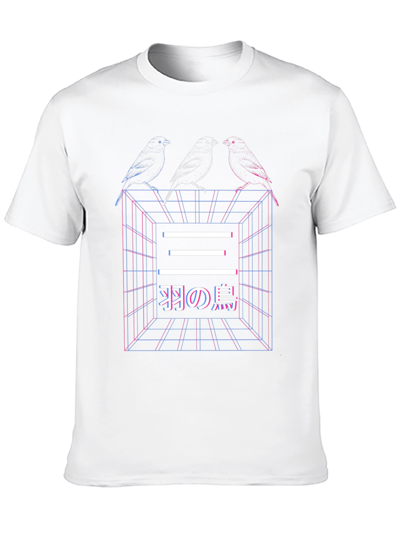 Retro Three Birds Graphic T-Shirt