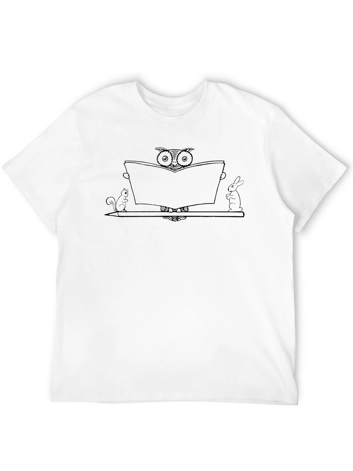 Owl Reading Book Graphic Tee