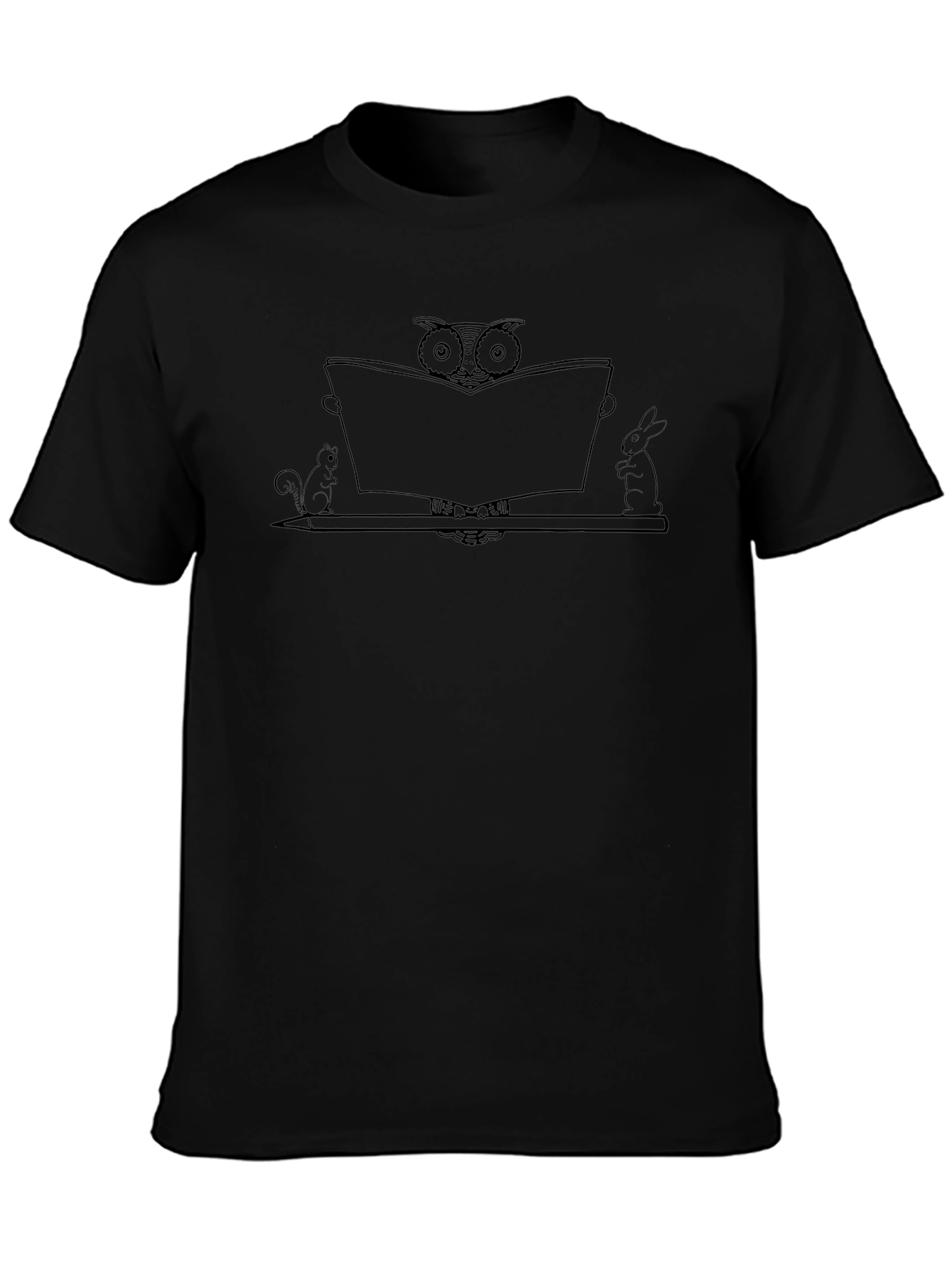 Owl Reading Book Graphic Tee