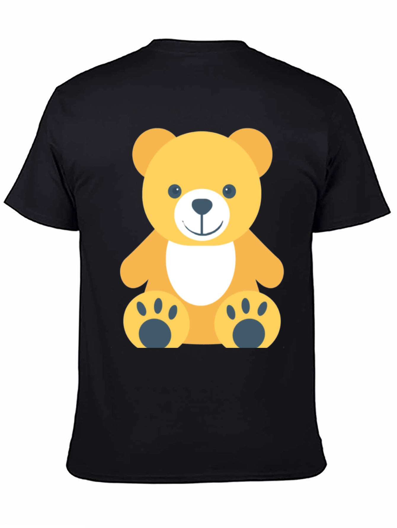 Cute Teddy Bear Graphic Black T-Shirt