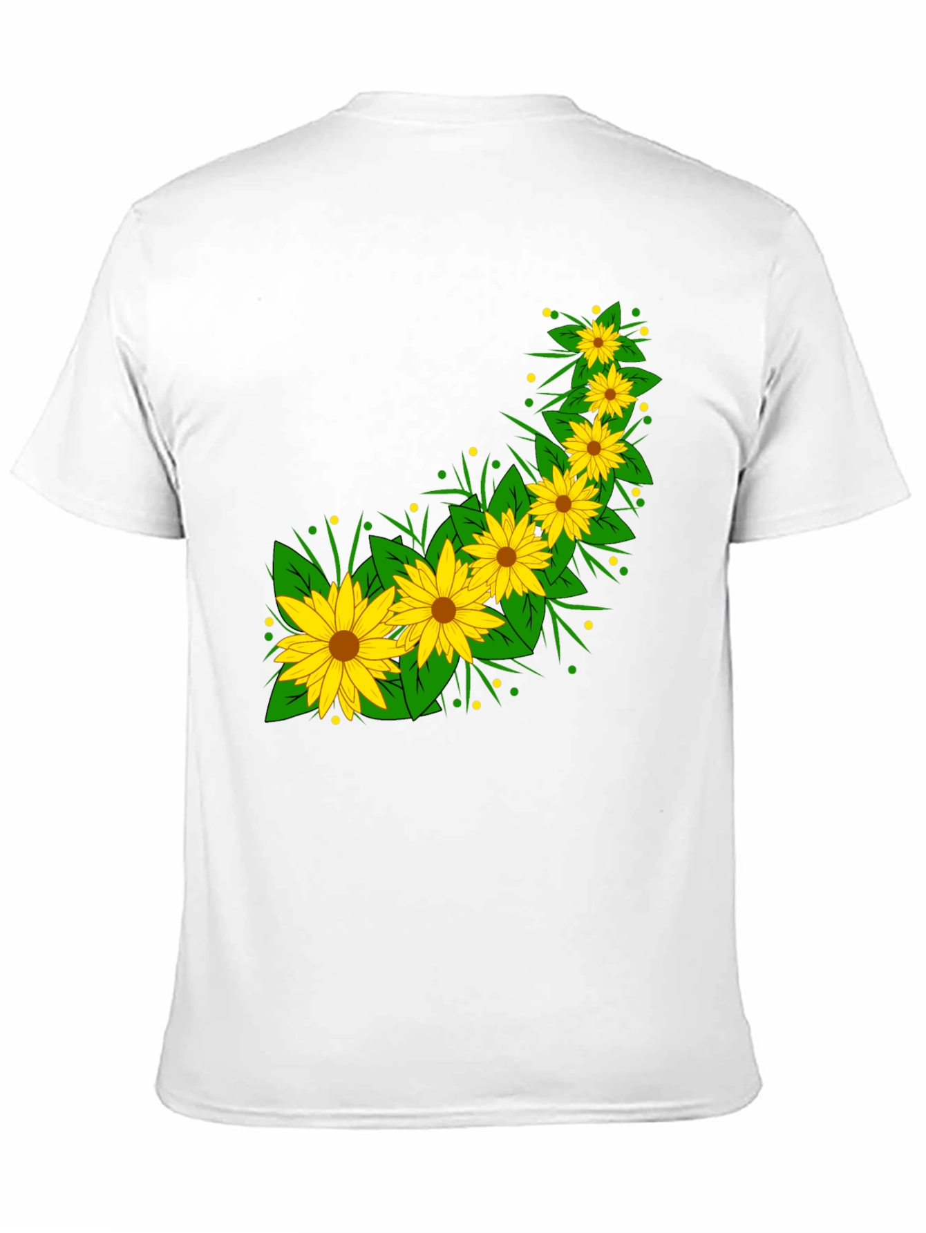 Sunflower Print Black T-Shirt