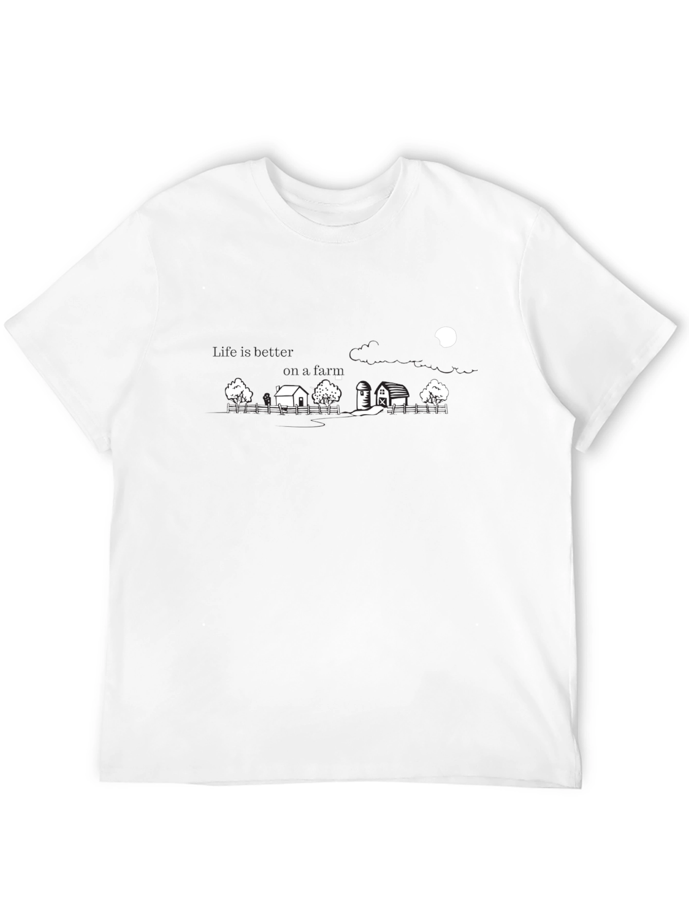 Black Farm Scene Graphic Tee