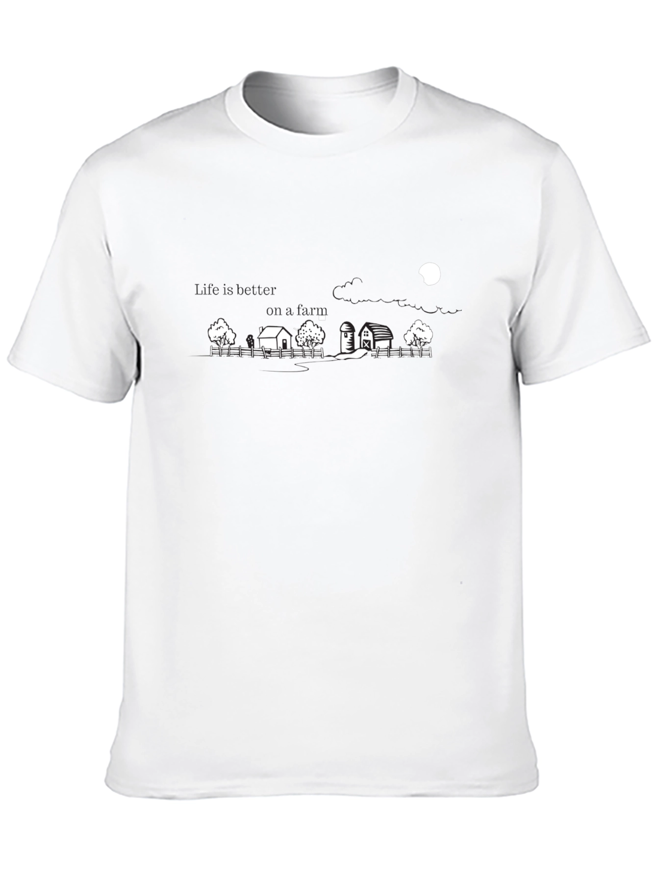 Black Farm Scene Graphic Tee