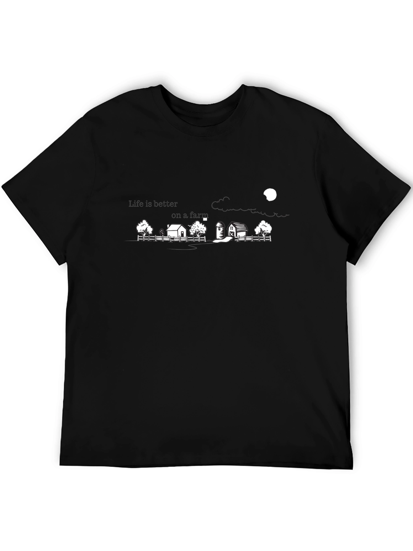 Black Farm Scene Graphic Tee