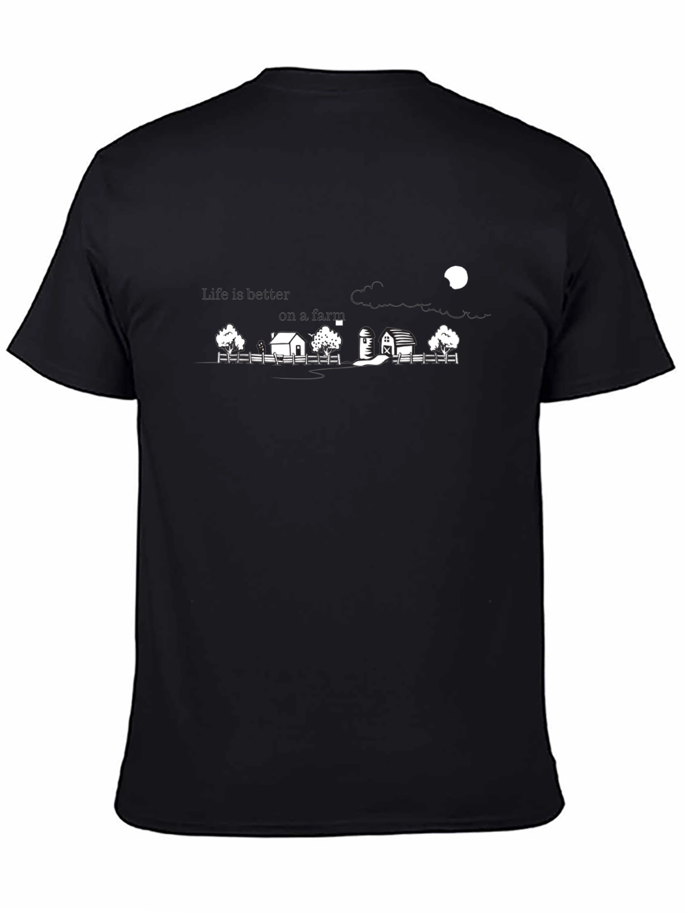 Black Farm Scene Graphic Tee