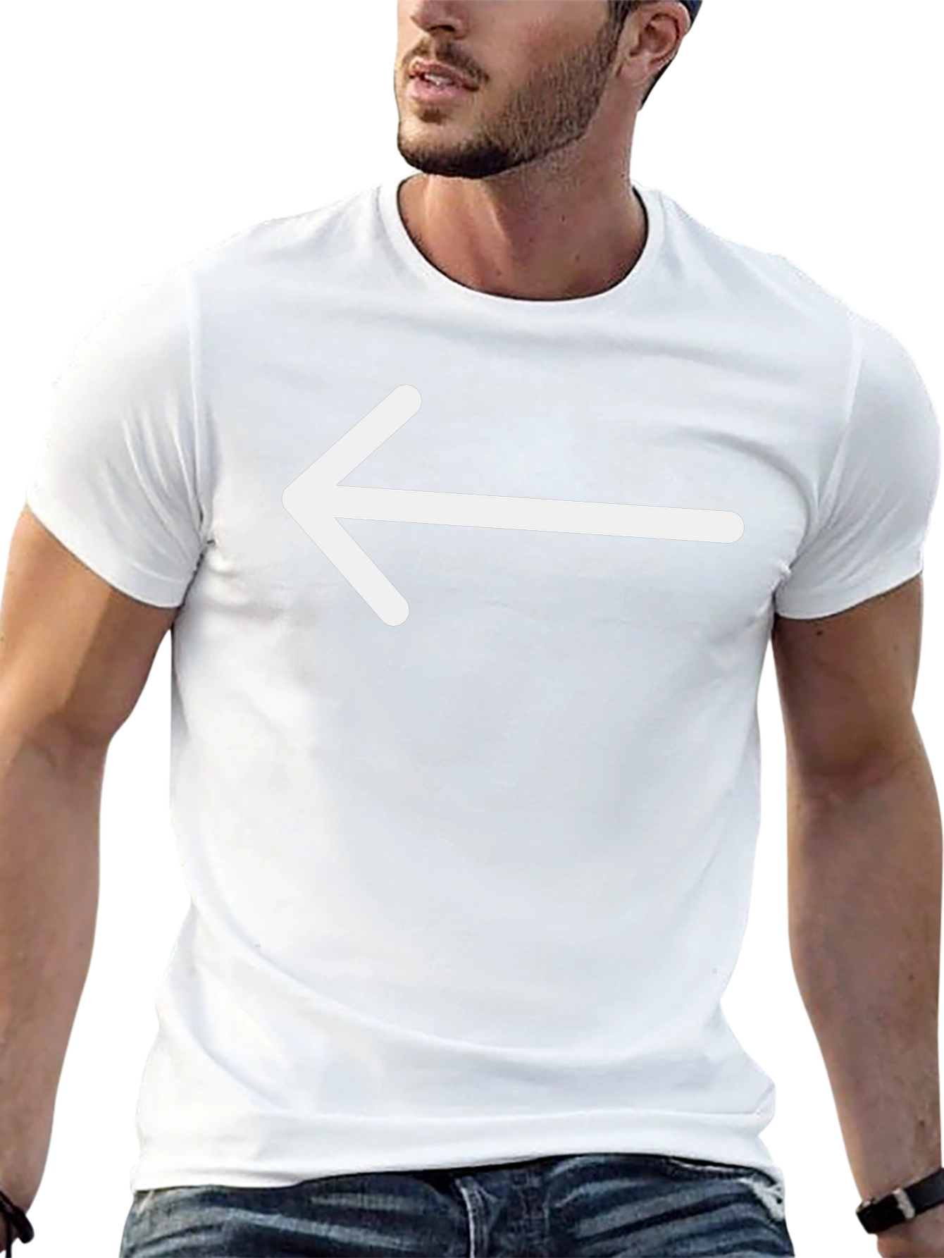 Left Arrow Graphic Tee - Casual Style