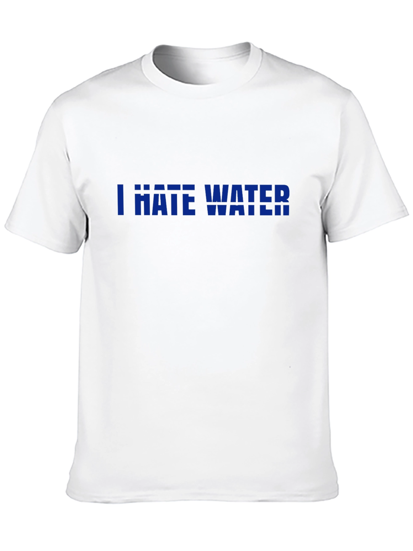 I Hate Water Graphic Print Black T-Shirt