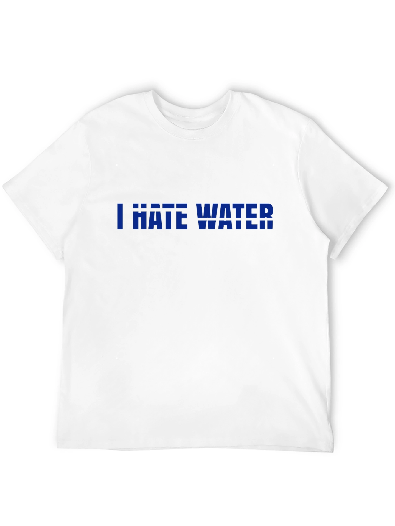 I Hate Water Graphic Print Black T-Shirt