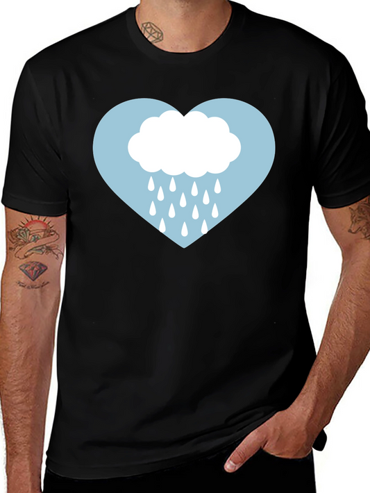 Rainy Heart Graphic Tee - Soft Cotton Comfort