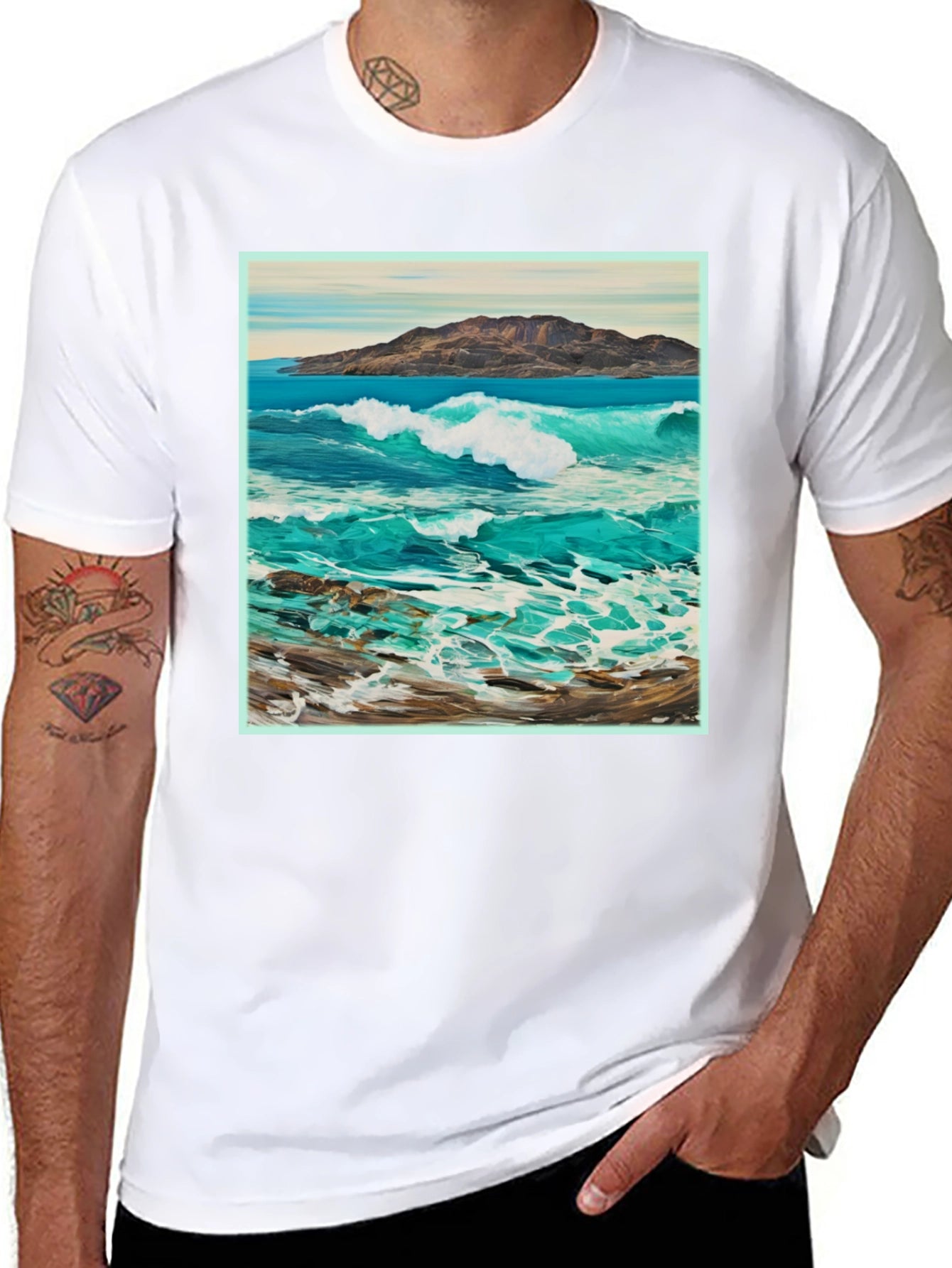 Ocean Wave Graphic Tee - Stylish Comfort