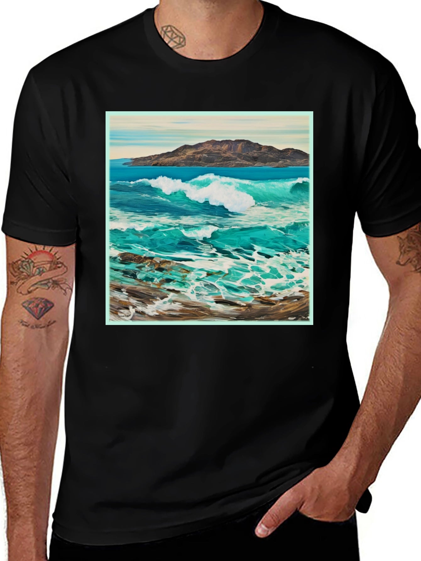 Ocean Wave Graphic Tee - Stylish Comfort