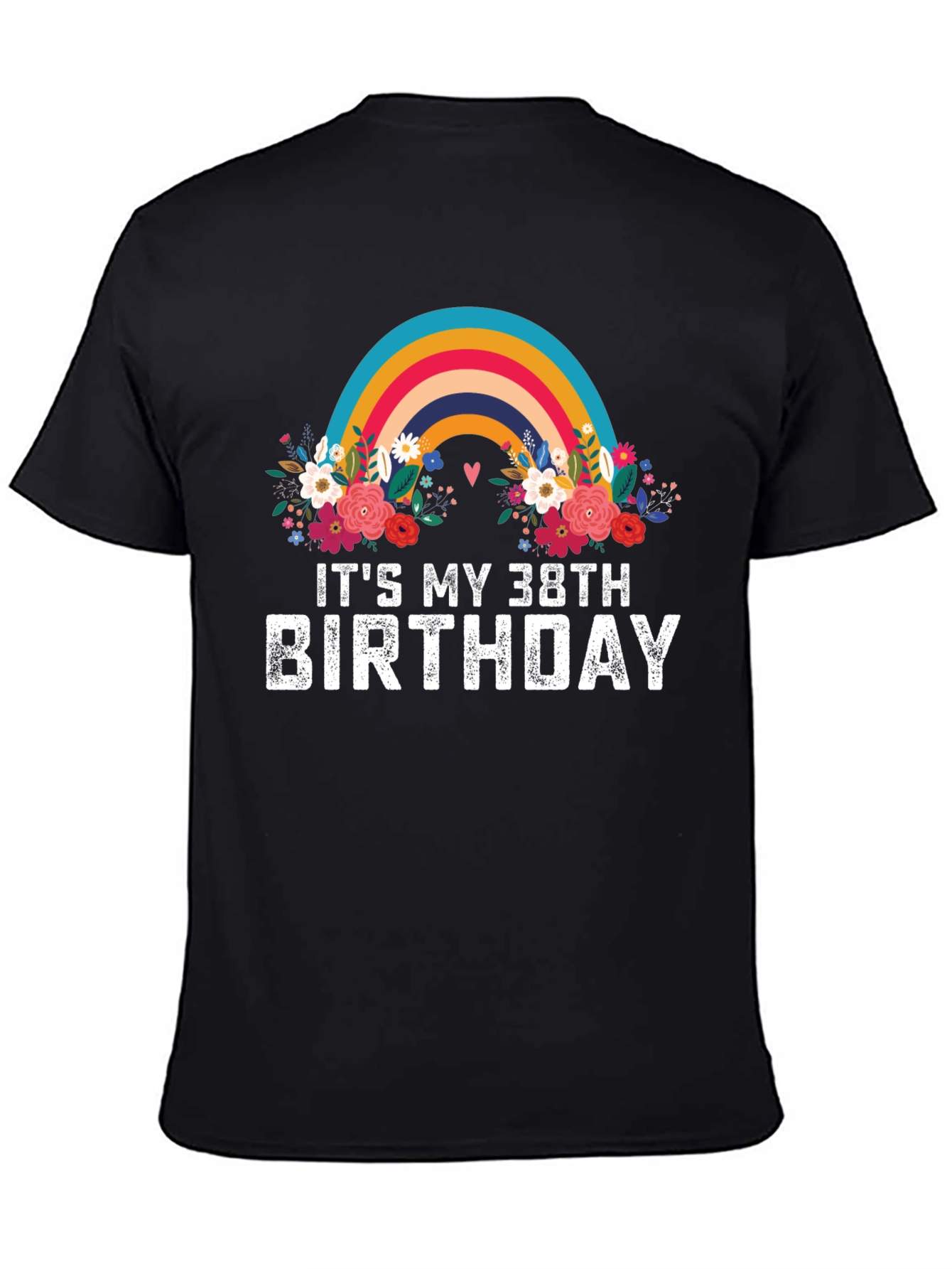 38th Birthday Rainbow Floral T-Shirt