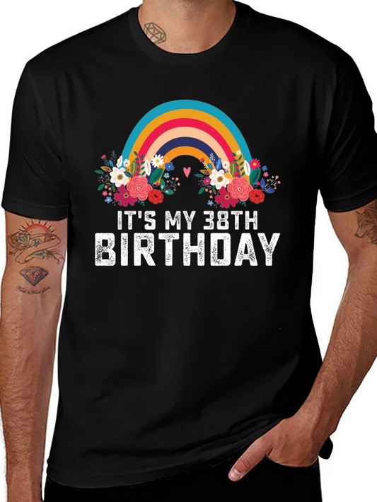 38th Birthday Rainbow Floral T-Shirt