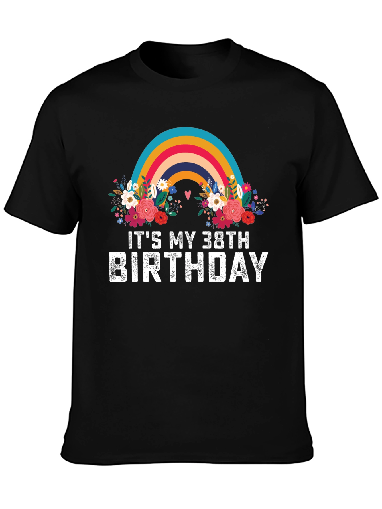 38th Birthday Rainbow Floral T-Shirt