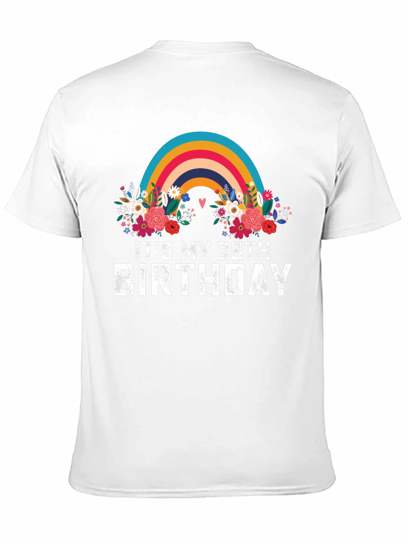 38th Birthday Rainbow Floral T-Shirt