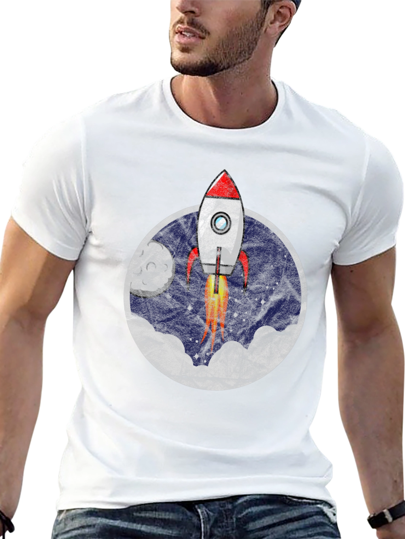 Rocket Launch T-Shirt - Retro Space Tee