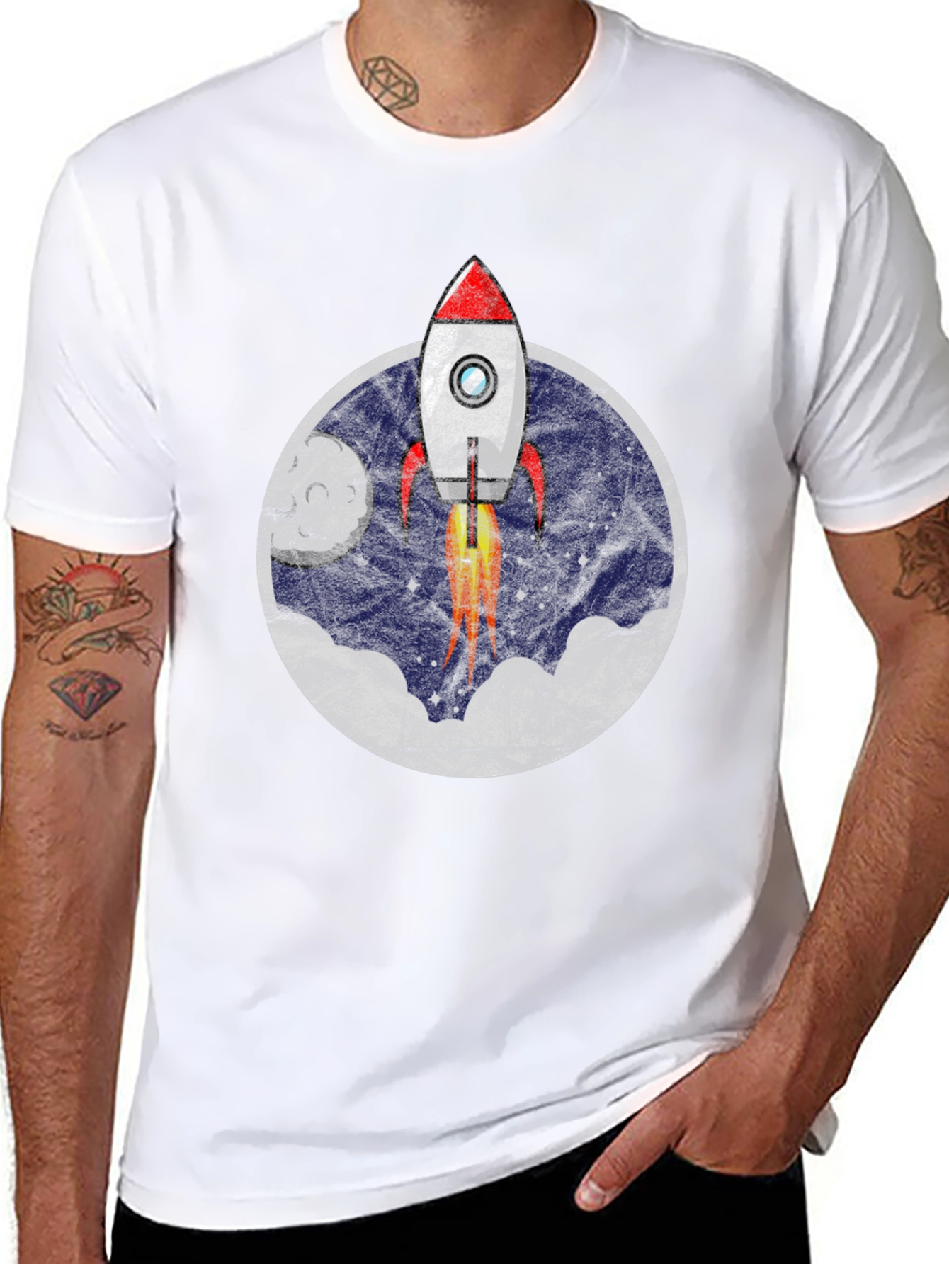 Rocket Launch T-Shirt - Retro Space Tee