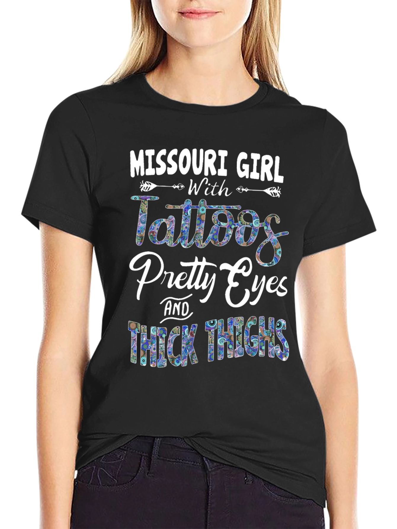 Missouri Girl Tattoos Pretty Eyes & Thick Thighs T-Shirt