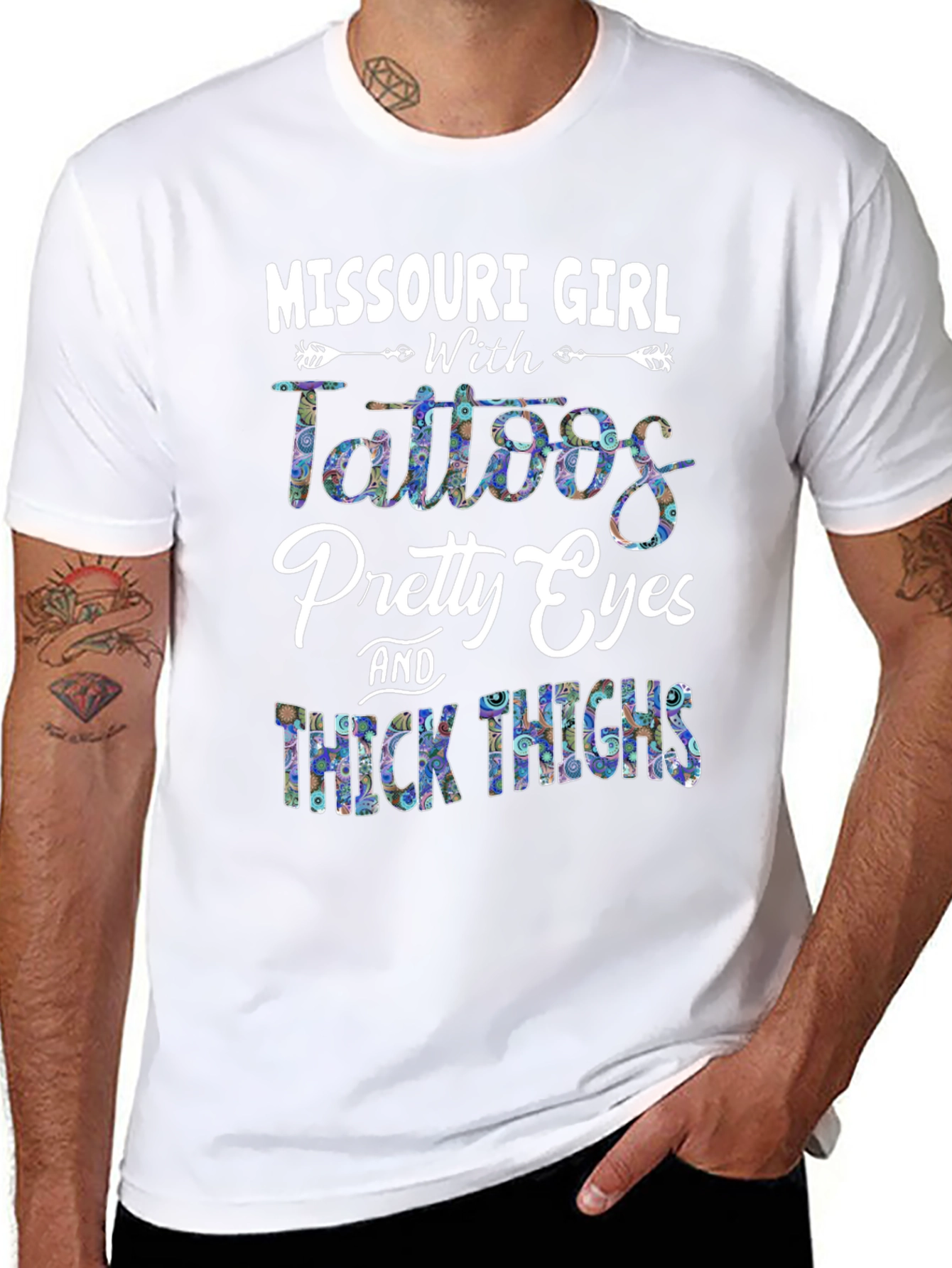 Missouri Girl Tattoos Pretty Eyes & Thick Thighs T-Shirt